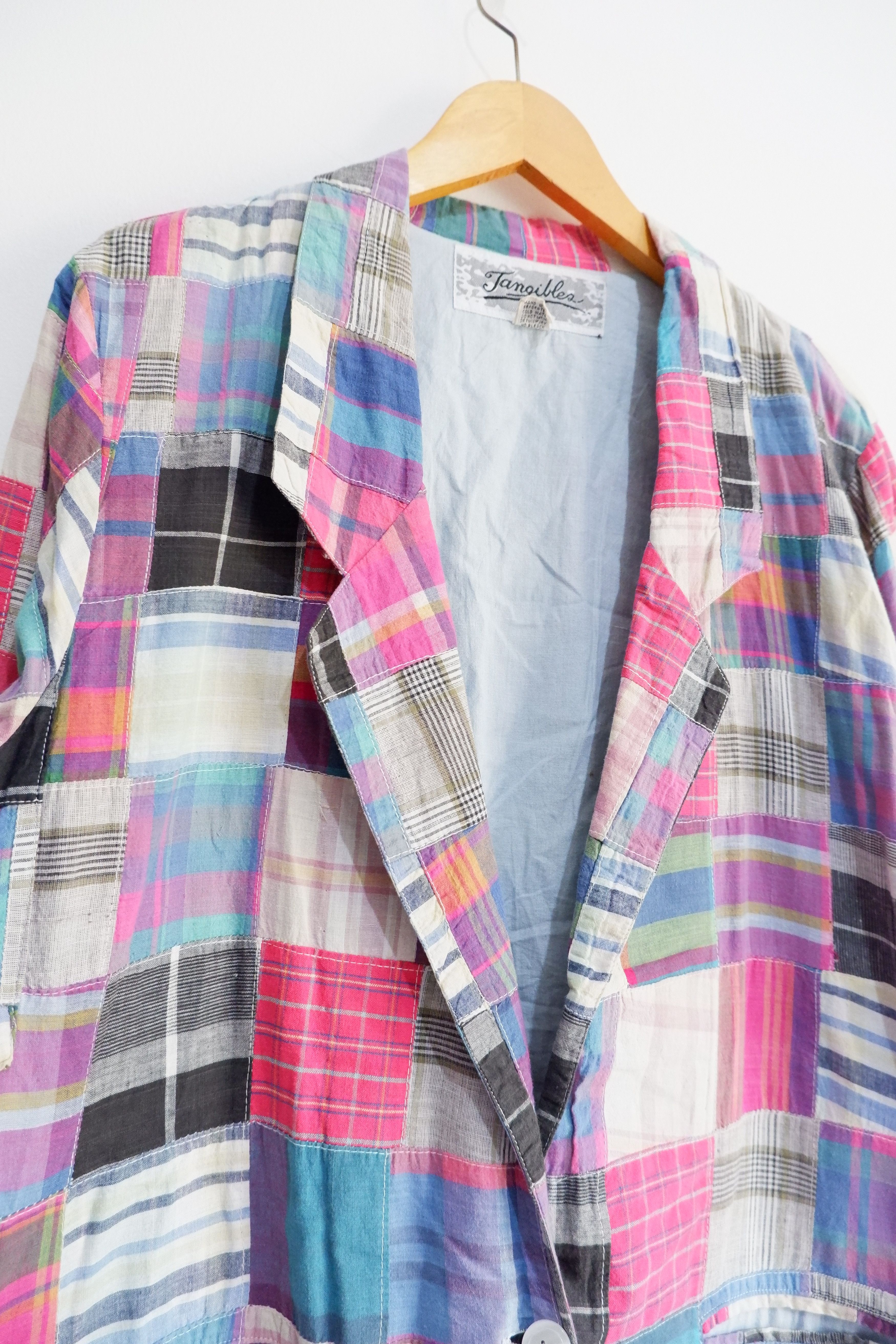 Japanese Brand Vintage Y2K Tangibles Patchwork Blazer Size US L / EU 52-54 / 3 - 2 Thumbnail