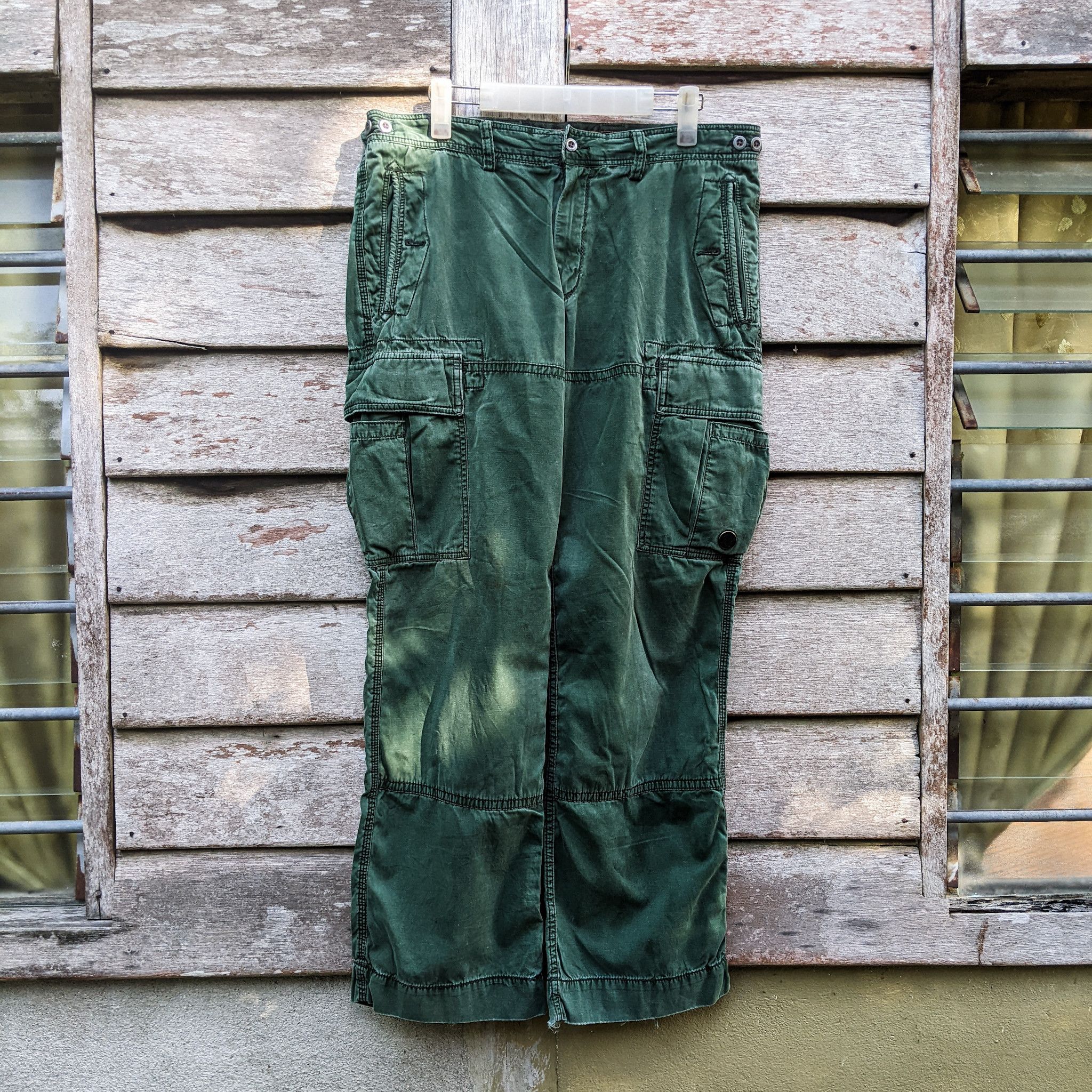 Pre-owned Polo Ralph Lauren X Vintage Distressed Polo Rl 76105 Cargo Pants In Green
