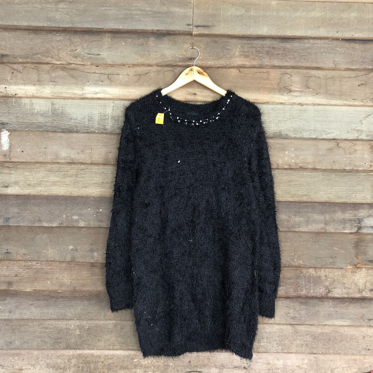 Homespun Knitwear × Japanese Brand DL HK Works London Black Mohair Shag Shaggy Knitwear #B638 Size XL / US 12-14 / IT 48-50 - 1 Thumbnail