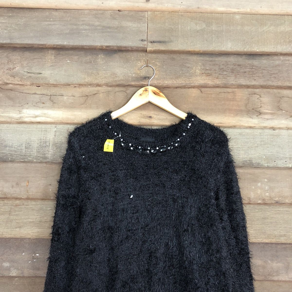 Homespun Knitwear × Japanese Brand DL HK Works London Black Mohair Shag Shaggy Knitwear #B638 Size XL / US 12-14 / IT 48-50 - 2 Thumbnail