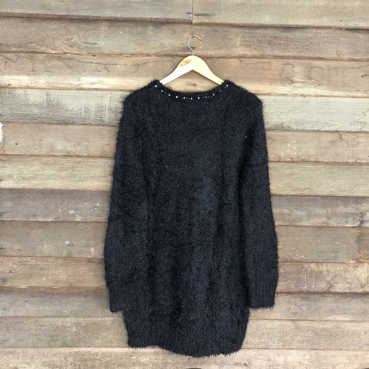 Homespun Knitwear × Japanese Brand DL HK Works London Black Mohair Shag Shaggy Knitwear #B638 Size XL / US 12-14 / IT 48-50 - 12 Thumbnail