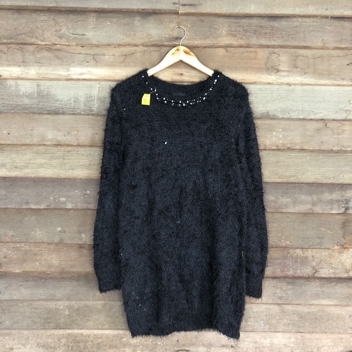 Homespun Knitwear × Japanese Brand DL HK Works London Black Mohair Shag Shaggy Knitwear #B638 Size XL / US 12-14 / IT 48-50 - 3 Thumbnail
