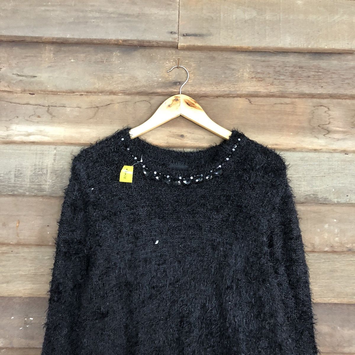 Homespun Knitwear × Japanese Brand DL HK Works London Black Mohair Shag Shaggy Knitwear #B638 Size XL / US 12-14 / IT 48-50 - 9 Thumbnail