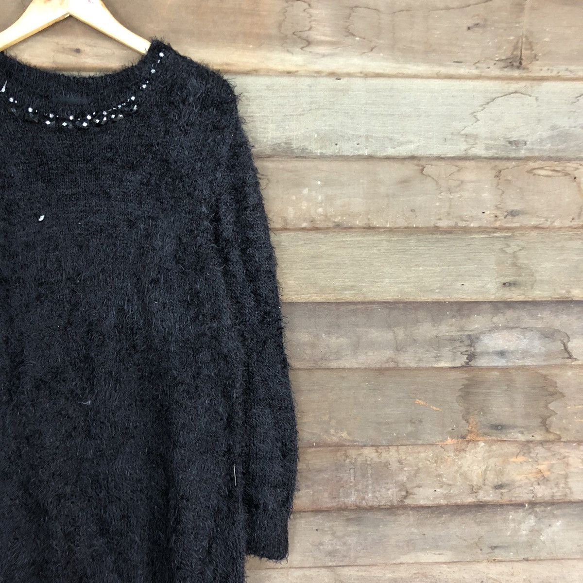 Homespun Knitwear × Japanese Brand DL HK Works London Black Mohair Shag Shaggy Knitwear #B638 Size XL / US 12-14 / IT 48-50 - 5 Thumbnail
