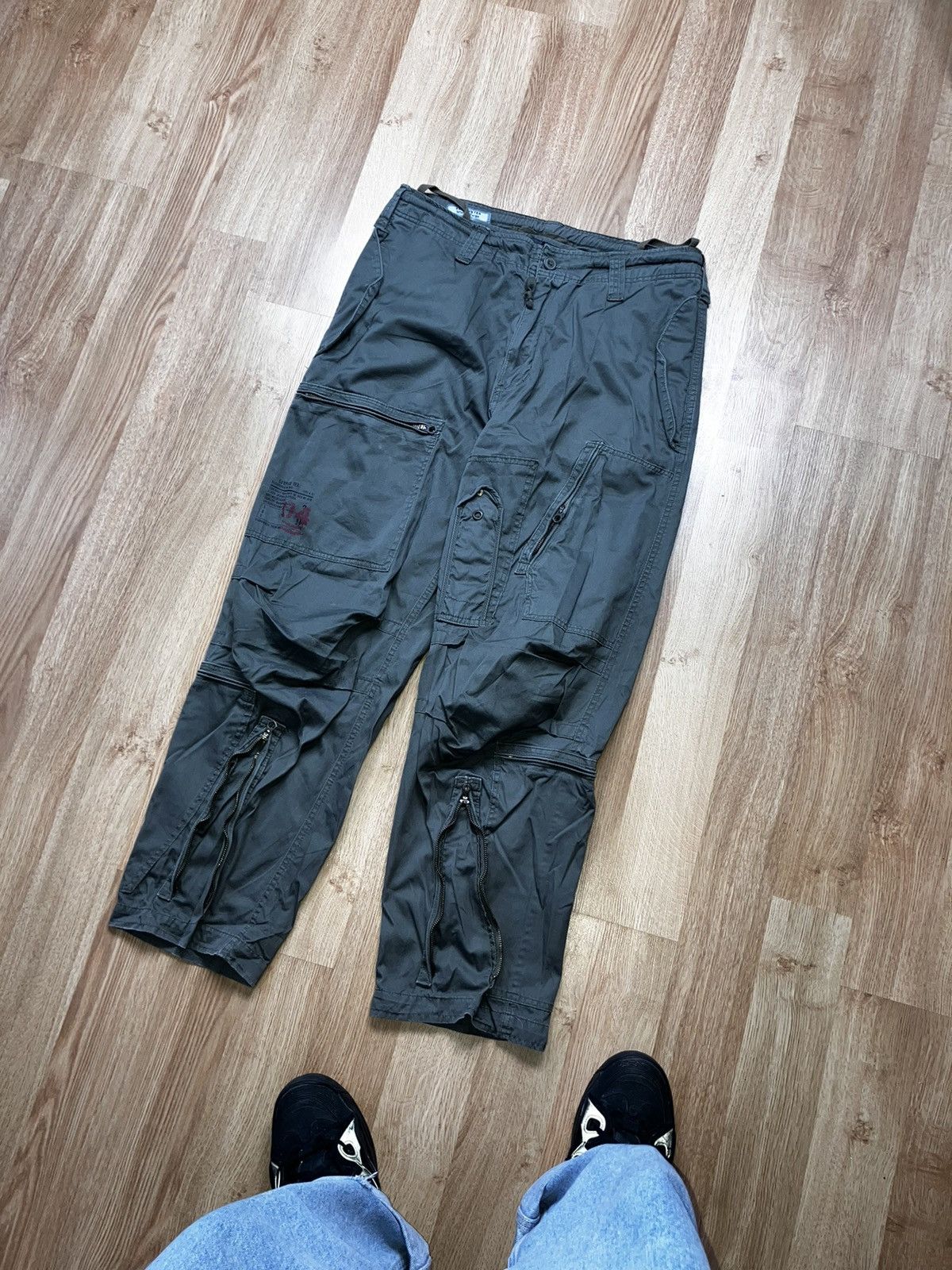 Japanese Brand Surplus Tex Utility Zipped Streetwear Cargo Pants♻️ Size US 34 / EU 50 - 3 Thumbnail