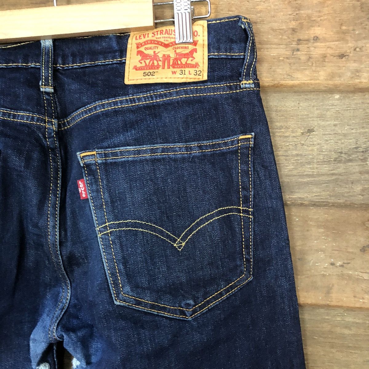 Levi's DLS 502 Levis Blue Denim jeans Pants #BB540 Size US 31 - 13 Thumbnail