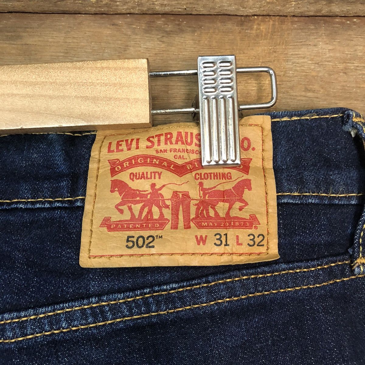 Levi's DLS 502 Levis Blue Denim jeans Pants #BB540 Size US 31 - 16 Thumbnail