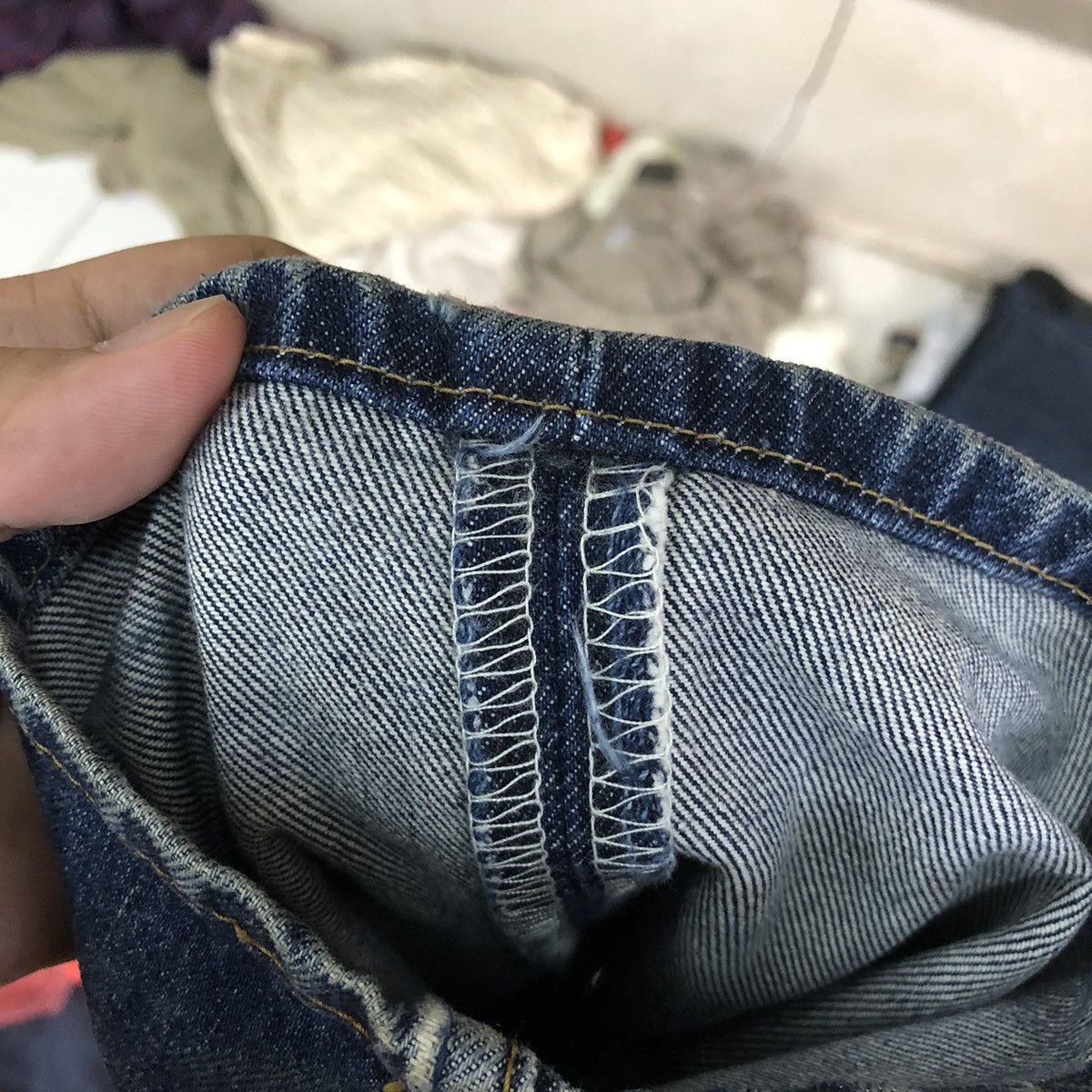 Levi's DLS 557 Levis blue faded Distressed Denim pants #BB530 Size US 29 - 18 Thumbnail
