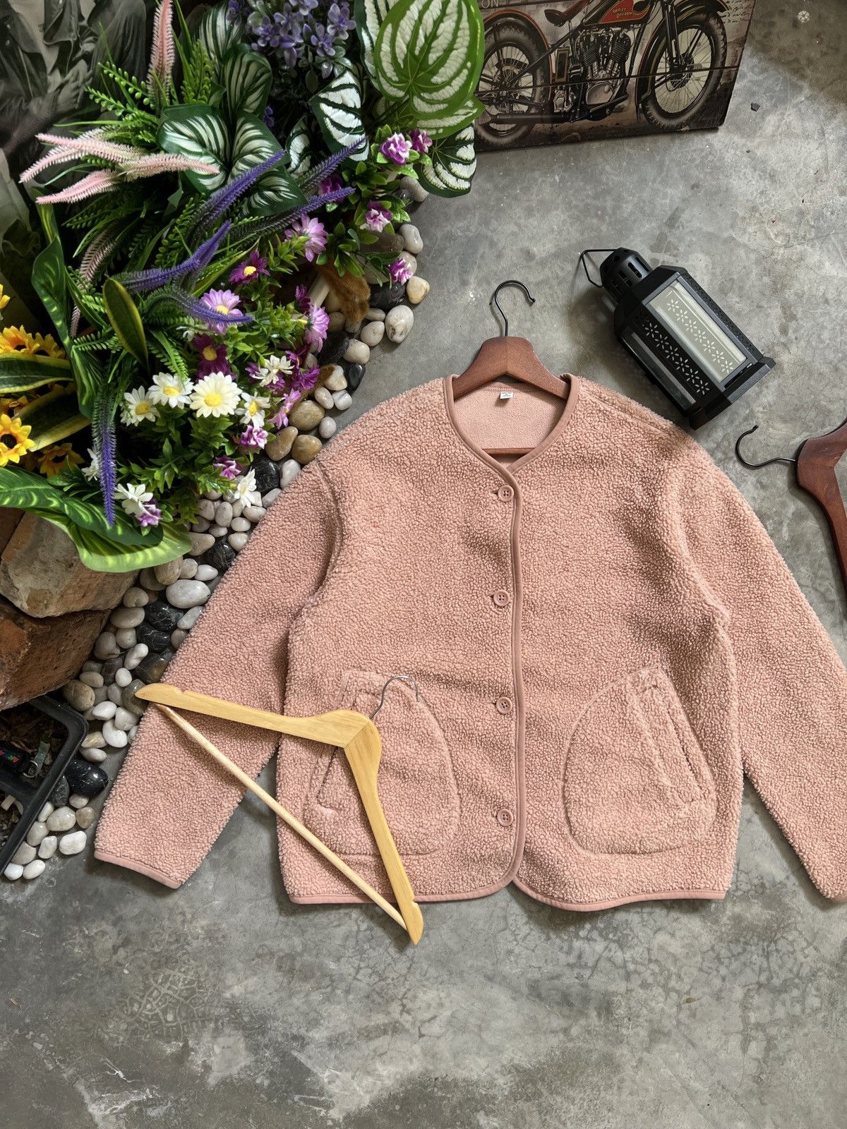 Vintage 🖤 Uniqlo Sherpa Cardigan With Pockets