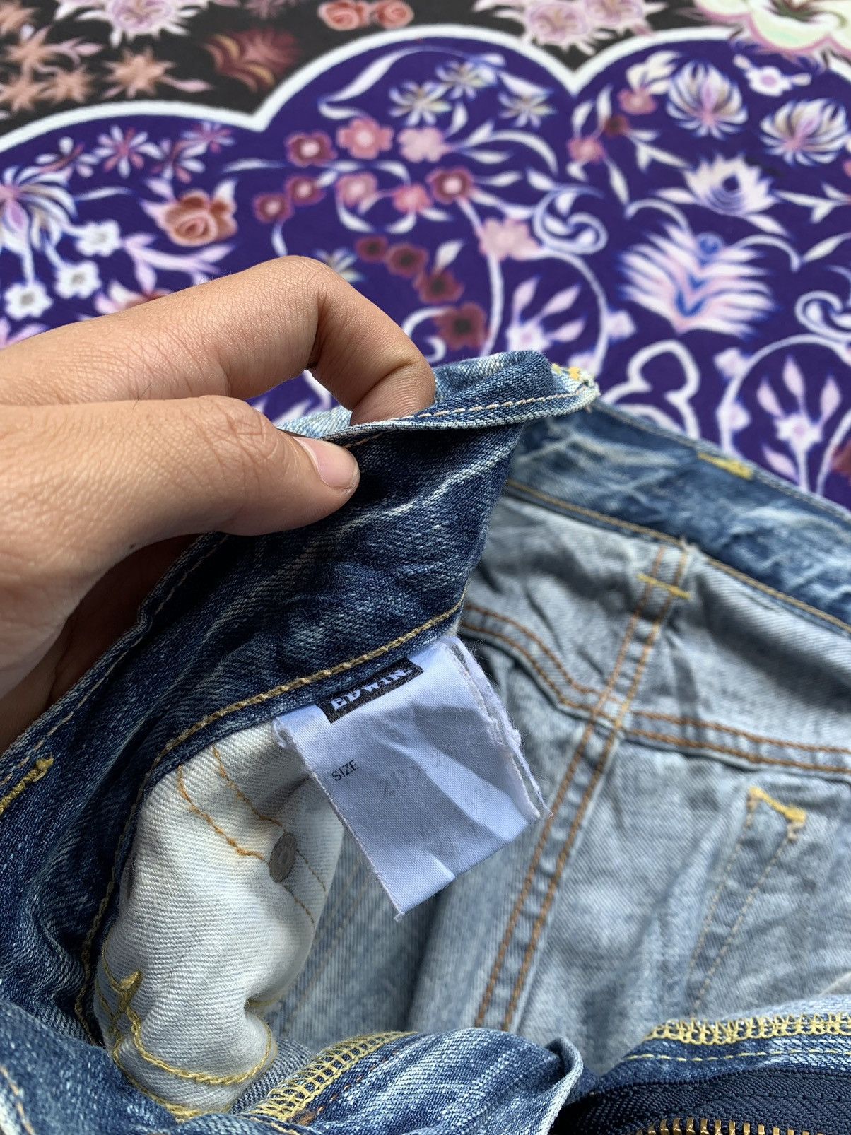 Edwin Vintage Edwin 503 Flare Faded Distressed Denim Size US 31 - 7 Thumbnail