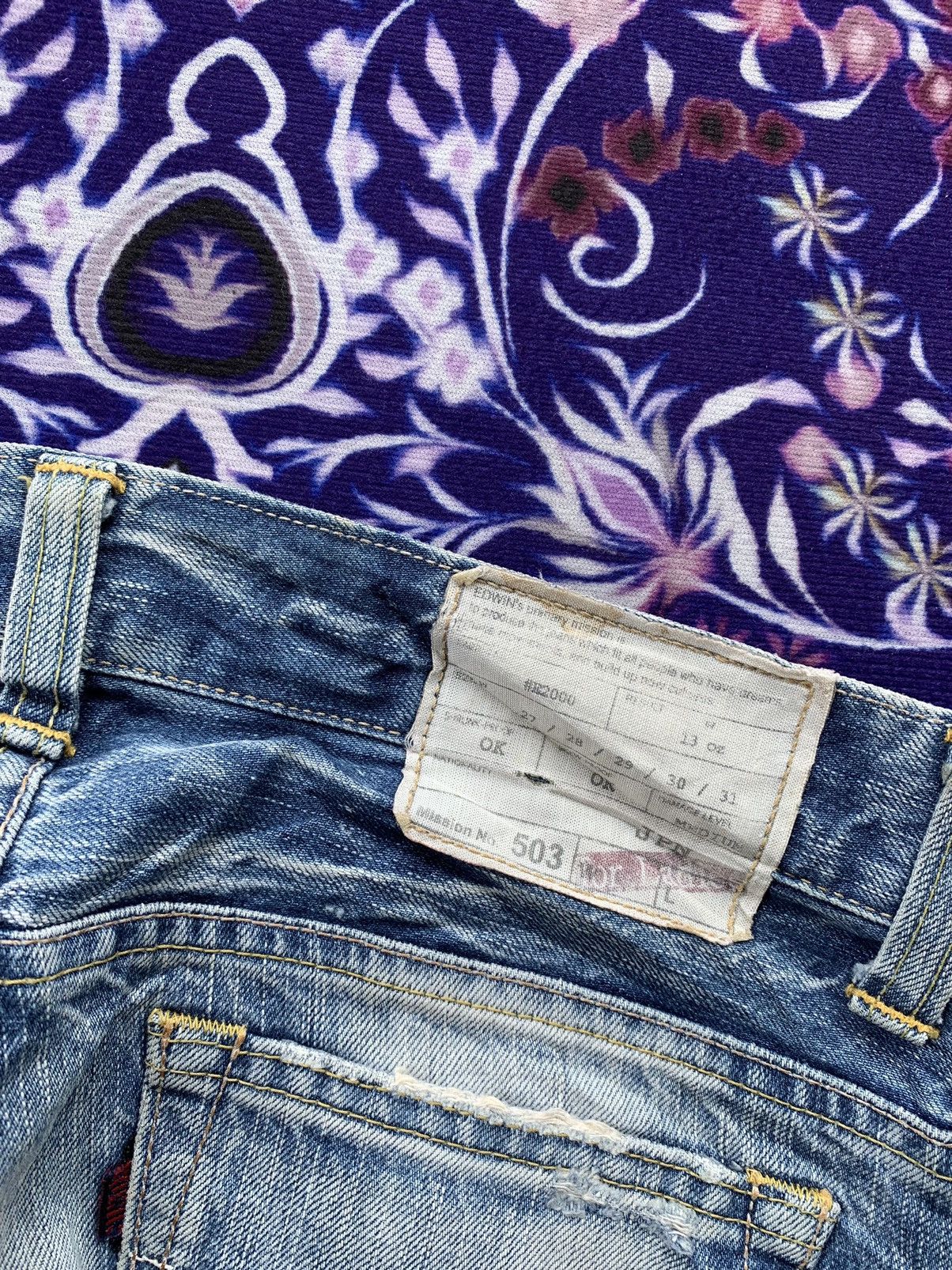 Edwin Vintage Edwin 503 Flare Faded Distressed Denim Size US 31 - 12 Thumbnail
