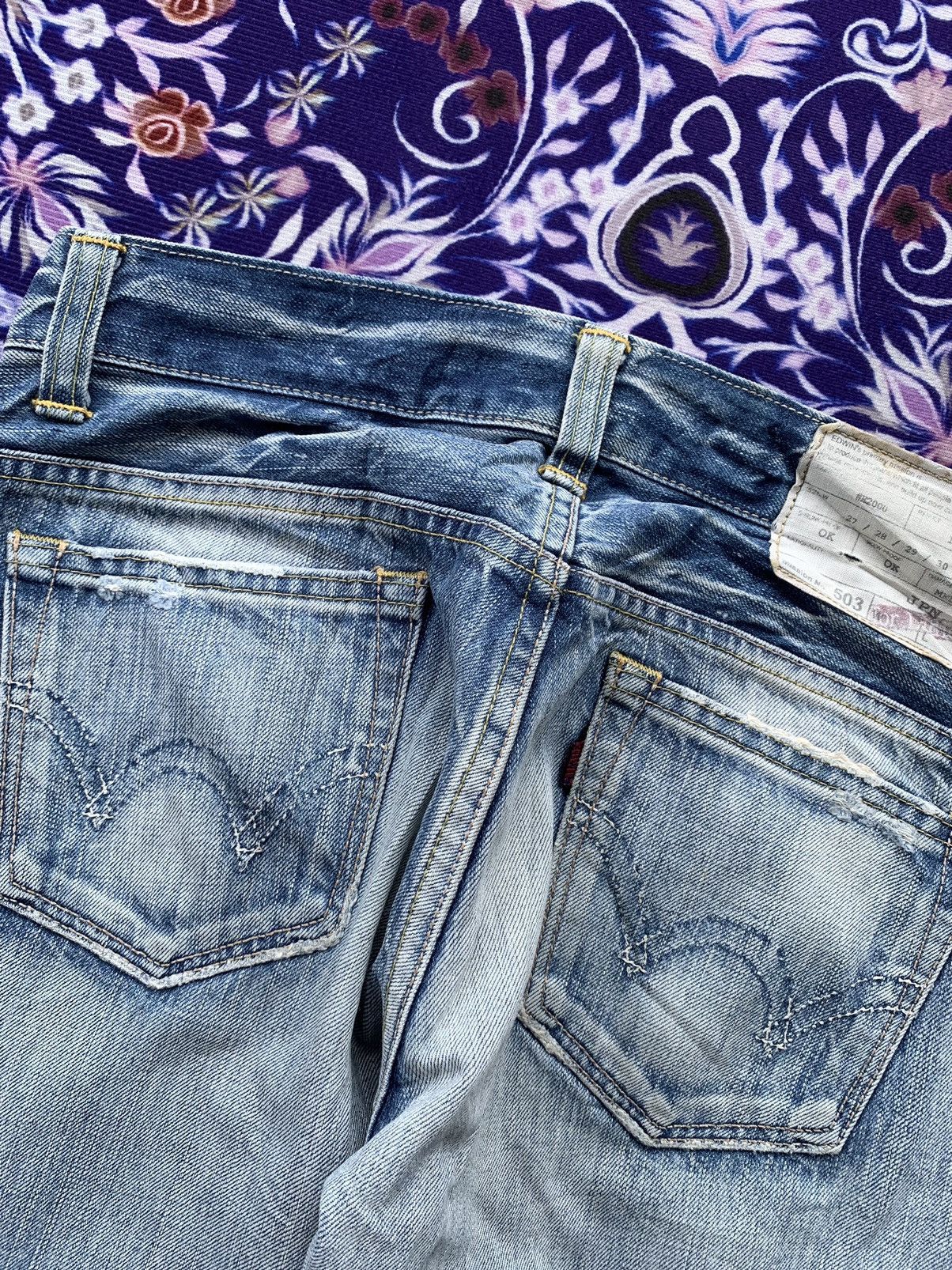 Edwin Vintage Edwin 503 Flare Faded Distressed Denim Size US 31 - 11 Thumbnail