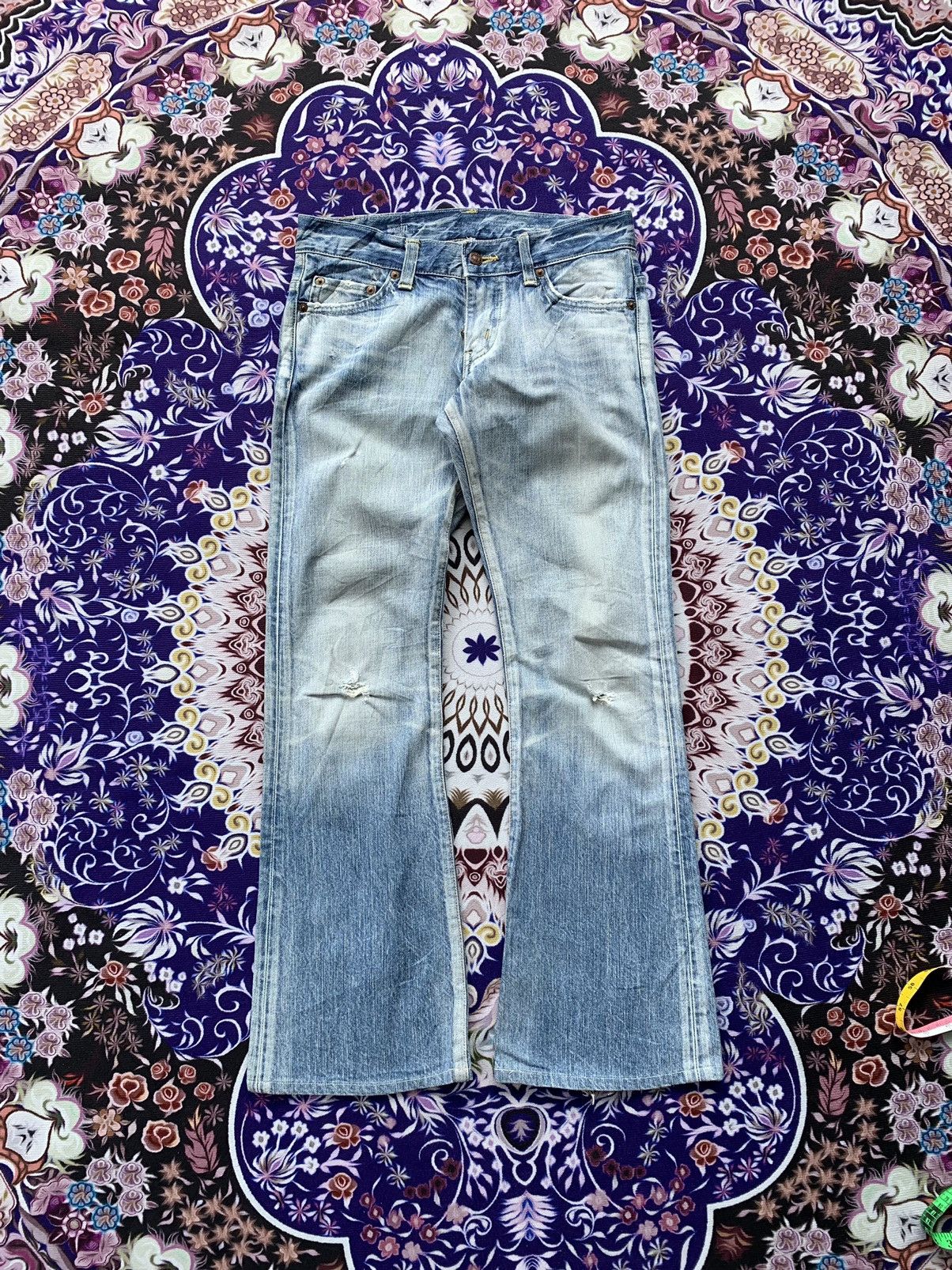 Edwin Vintage Edwin 503 Flare Faded Distressed Denim Size US 31 - 1 Thumbnail