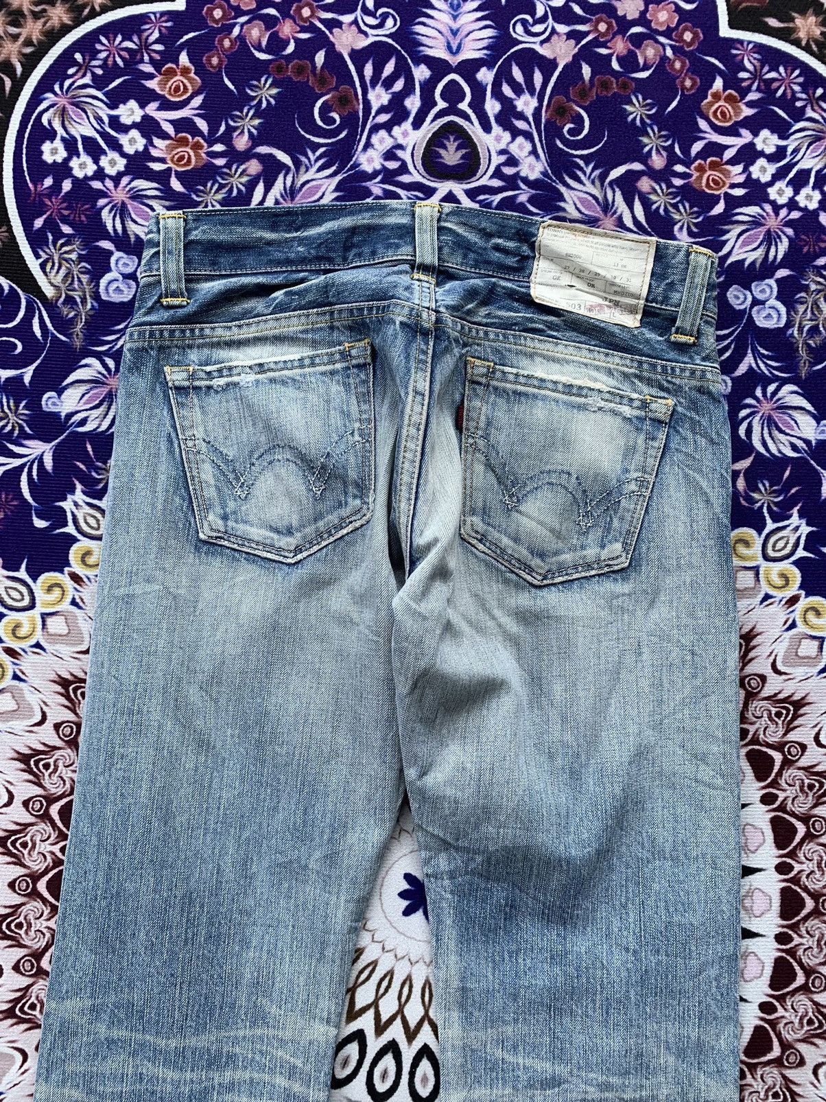 Edwin Vintage Edwin 503 Flare Faded Distressed Denim Size US 31 - 10 Thumbnail