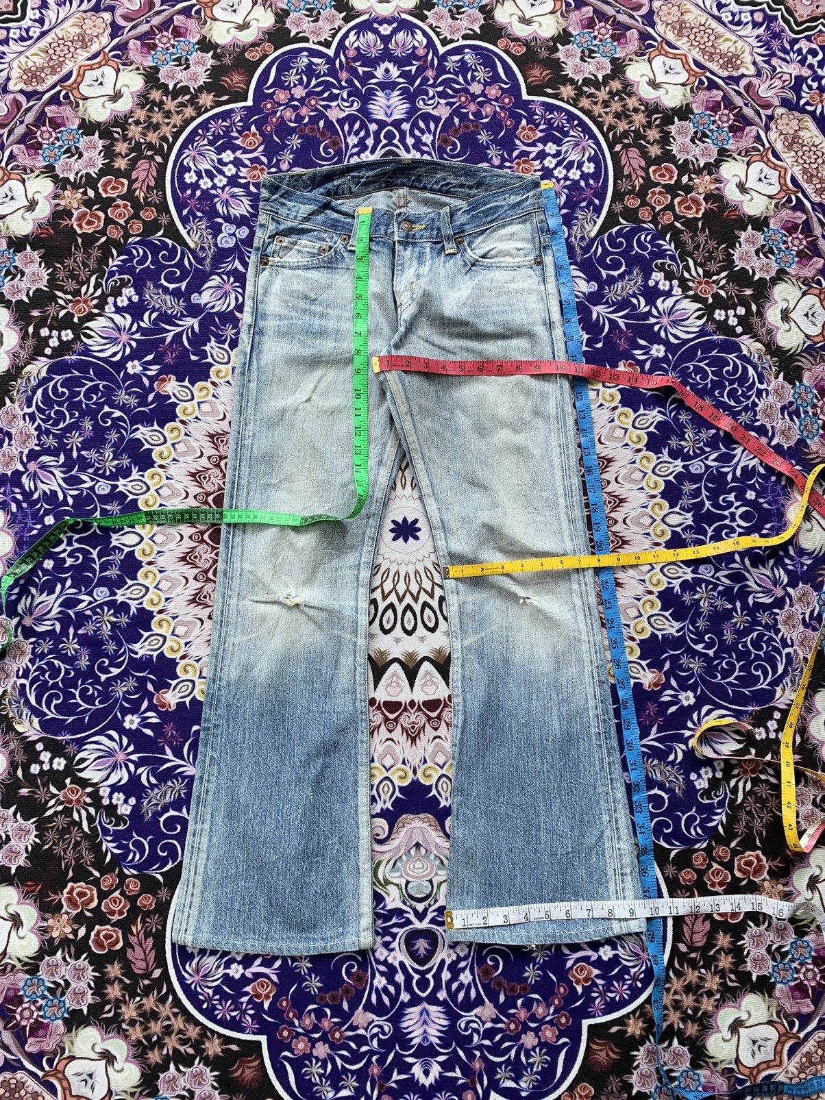 Edwin Vintage Edwin 503 Flare Faded Distressed Denim Size US 31 - 14 Thumbnail