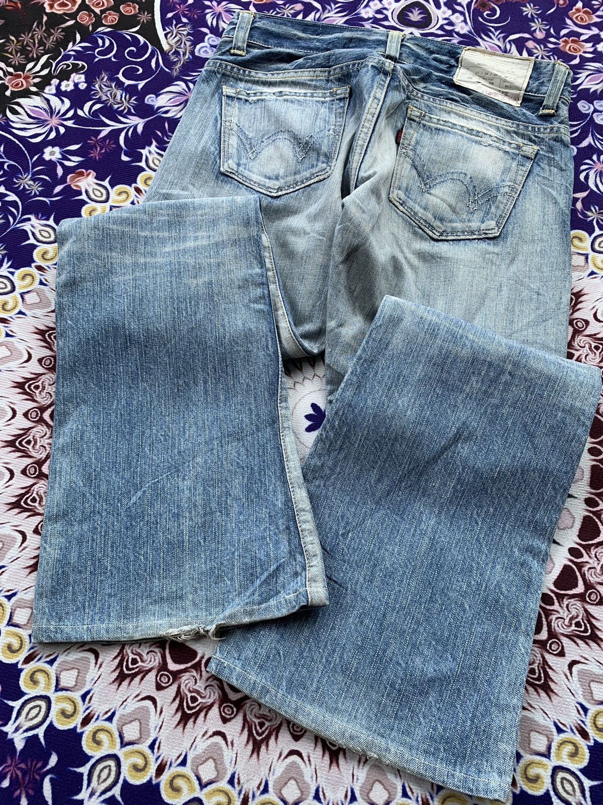 Edwin Vintage Edwin 503 Flare Faded Distressed Denim Size US 31 - 13 Thumbnail