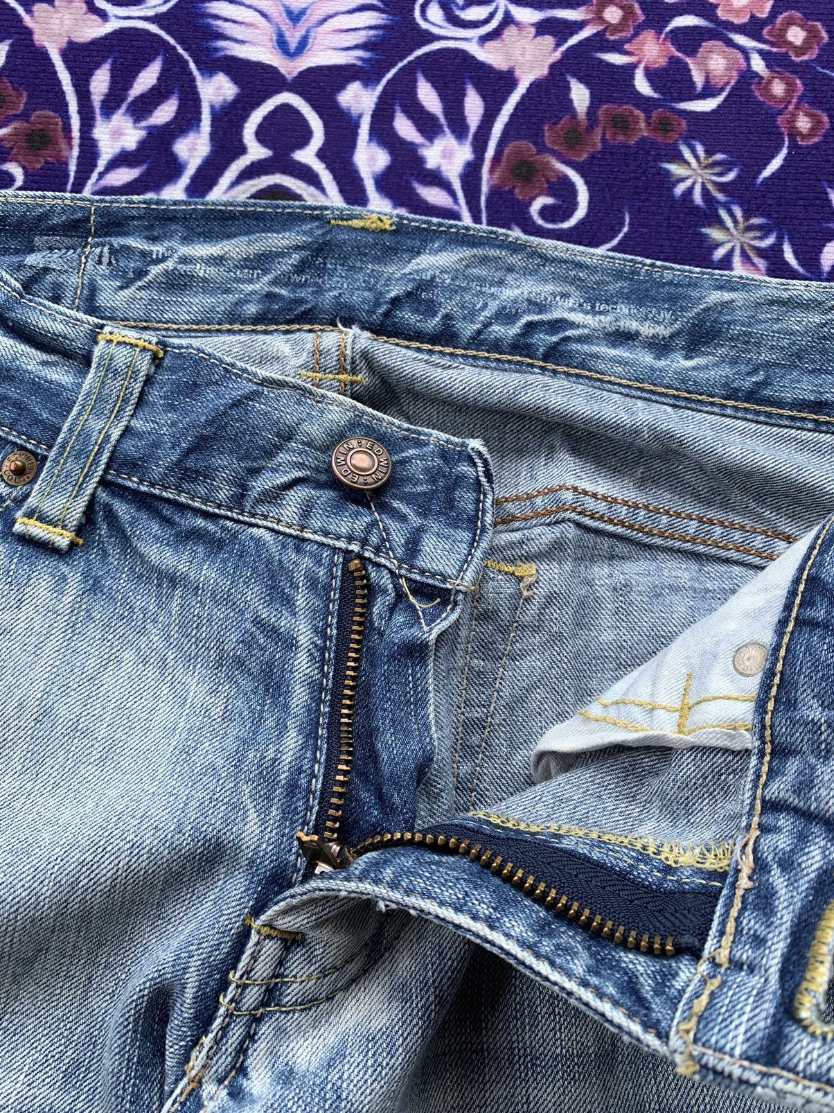 Edwin Vintage Edwin 503 Flare Faded Distressed Denim Size US 31 - 6 Thumbnail
