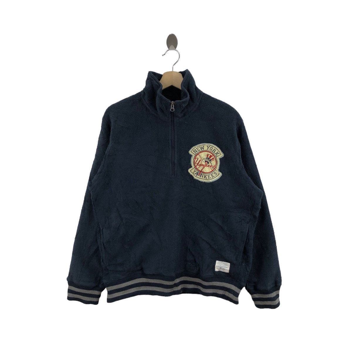 image of Vintage New York Yankees Fleece Sweatshirt Mlb Vintage Mens in Navy (Size XL)