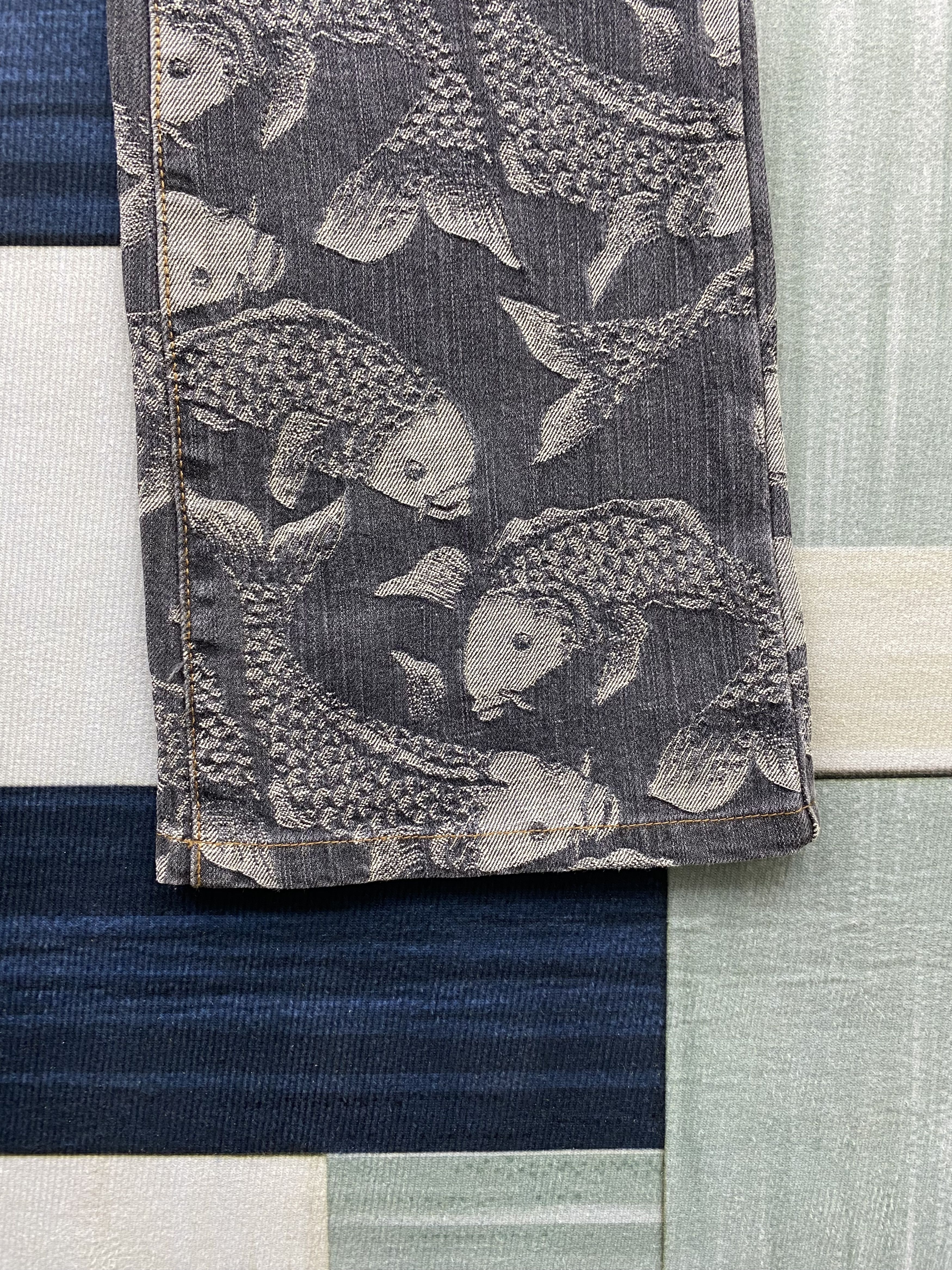 Japanese Brand Japanese Brand Mash Mania Woven Koi Fish Print Flare Jean Size US 27 - 9 Thumbnail