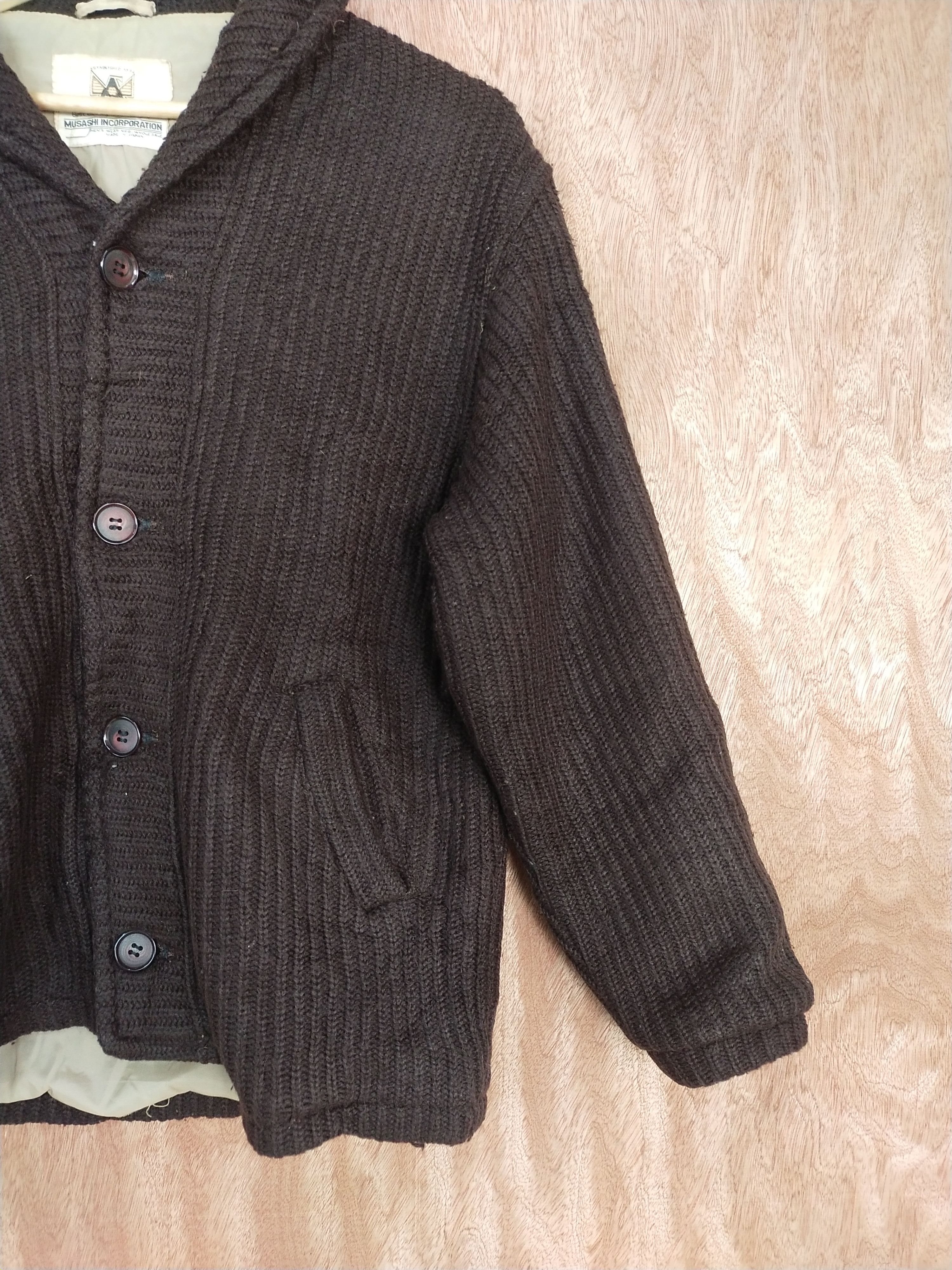 Homespun Knitwear × Japanese Brand Musashi vintage japan cardigan brown knitwear #S239 Size US M / EU 48-50 / 2 - 5 Thumbnail