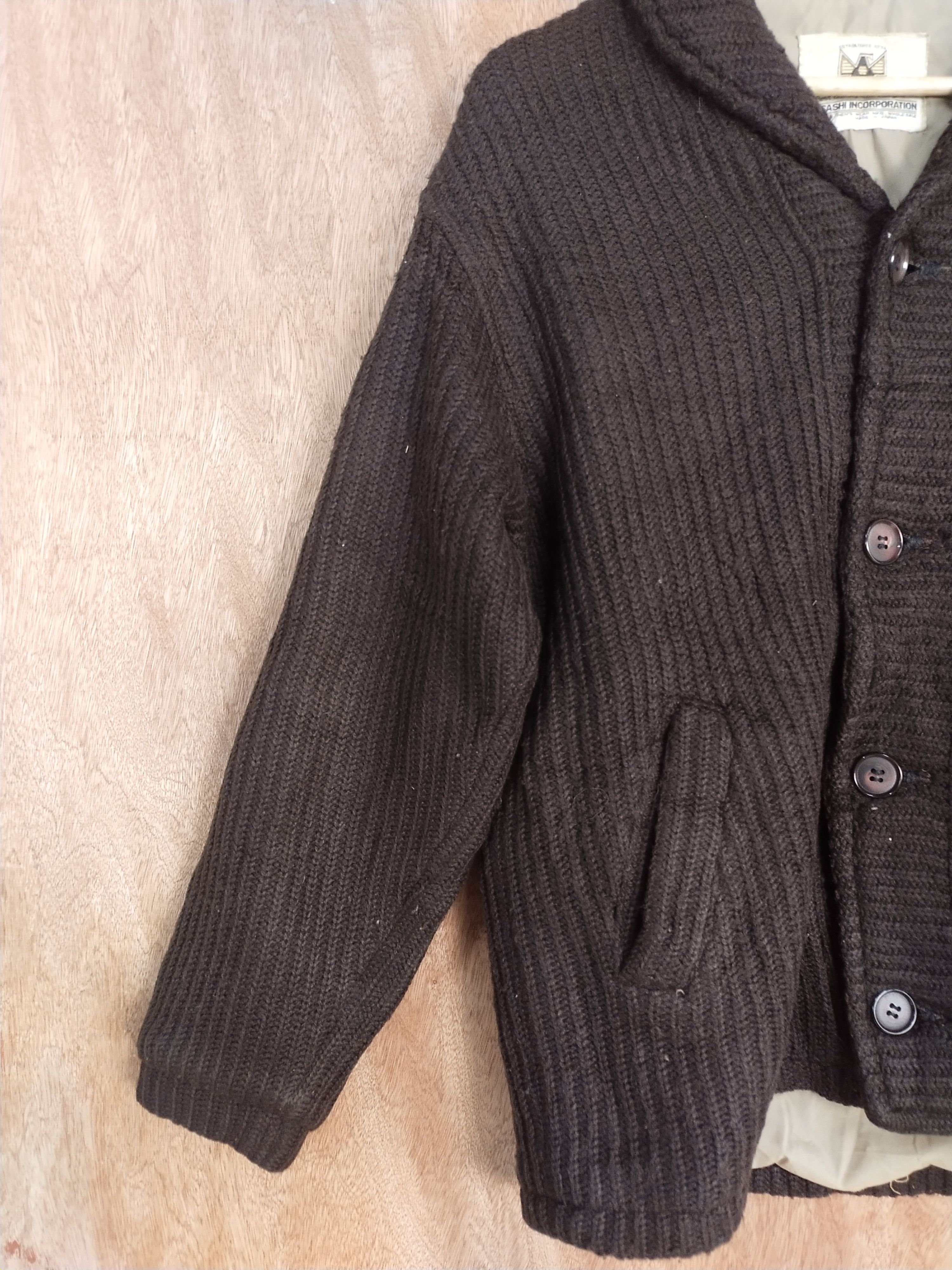 Homespun Knitwear × Japanese Brand Musashi vintage japan cardigan brown knitwear #S239 Size US M / EU 48-50 / 2 - 3 Thumbnail