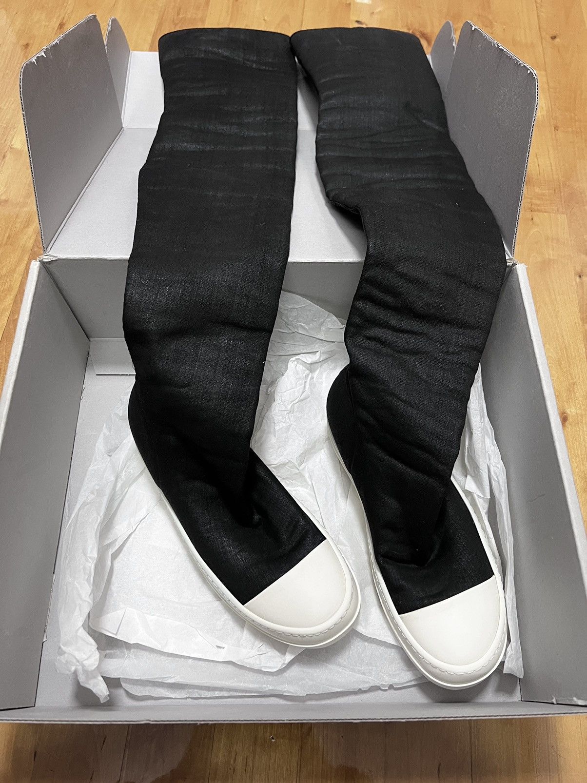 Rick Owens Drkshdw Rick owens waxed thigh high stocking ramones Size US 7.5 / IT 37.5 - 1 Thumbnail