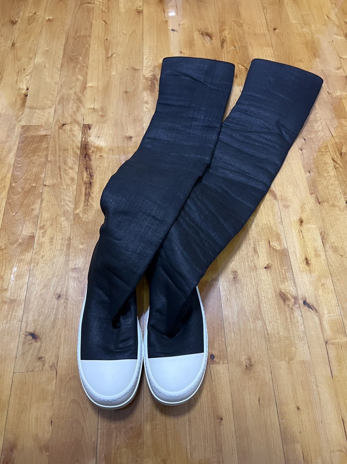 Rick Owens Drkshdw Rick owens waxed thigh high stocking ramones Size US 7.5 / IT 37.5 - 2 Thumbnail
