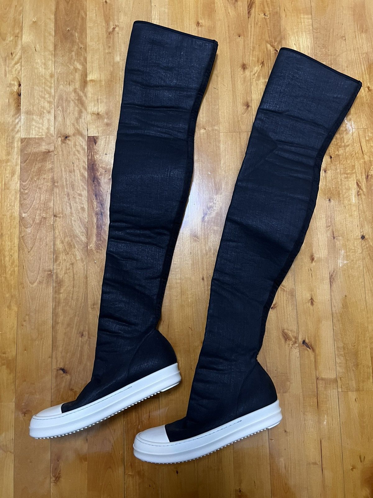 Rick Owens Drkshdw Rick owens waxed thigh high stocking ramones Size US 7.5 / IT 37.5 - 5 Thumbnail