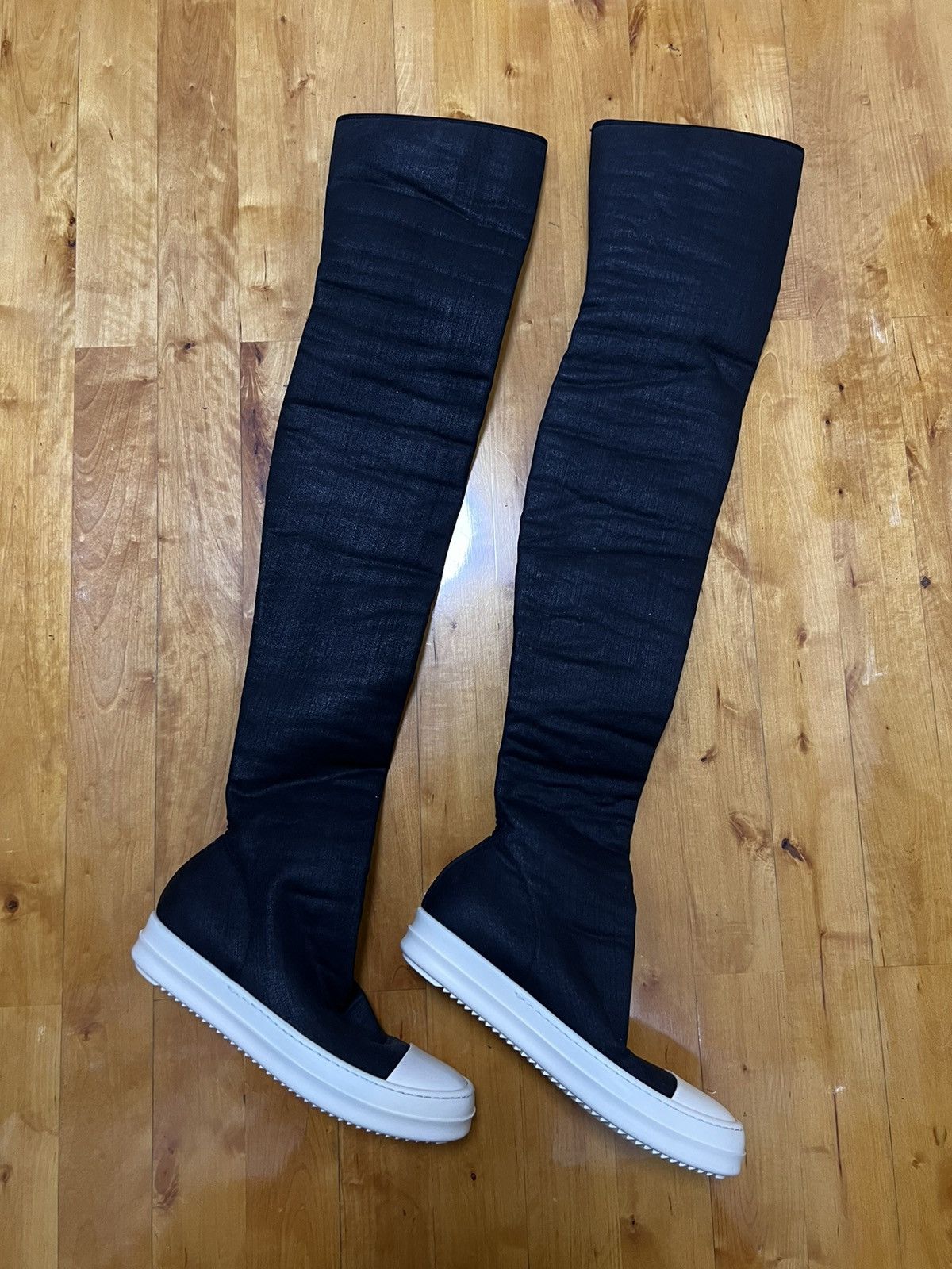 Rick Owens Drkshdw Rick owens waxed thigh high stocking ramones Size US 7.5 / IT 37.5 - 6 Thumbnail