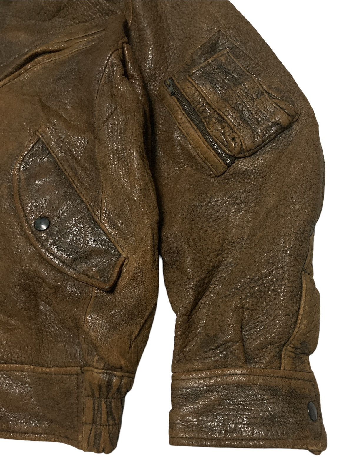Japanese Brand VINTAGE SHEEP LEATHER LIGHT JACKET Size US L / EU 52-54 / 3 - 3 Thumbnail