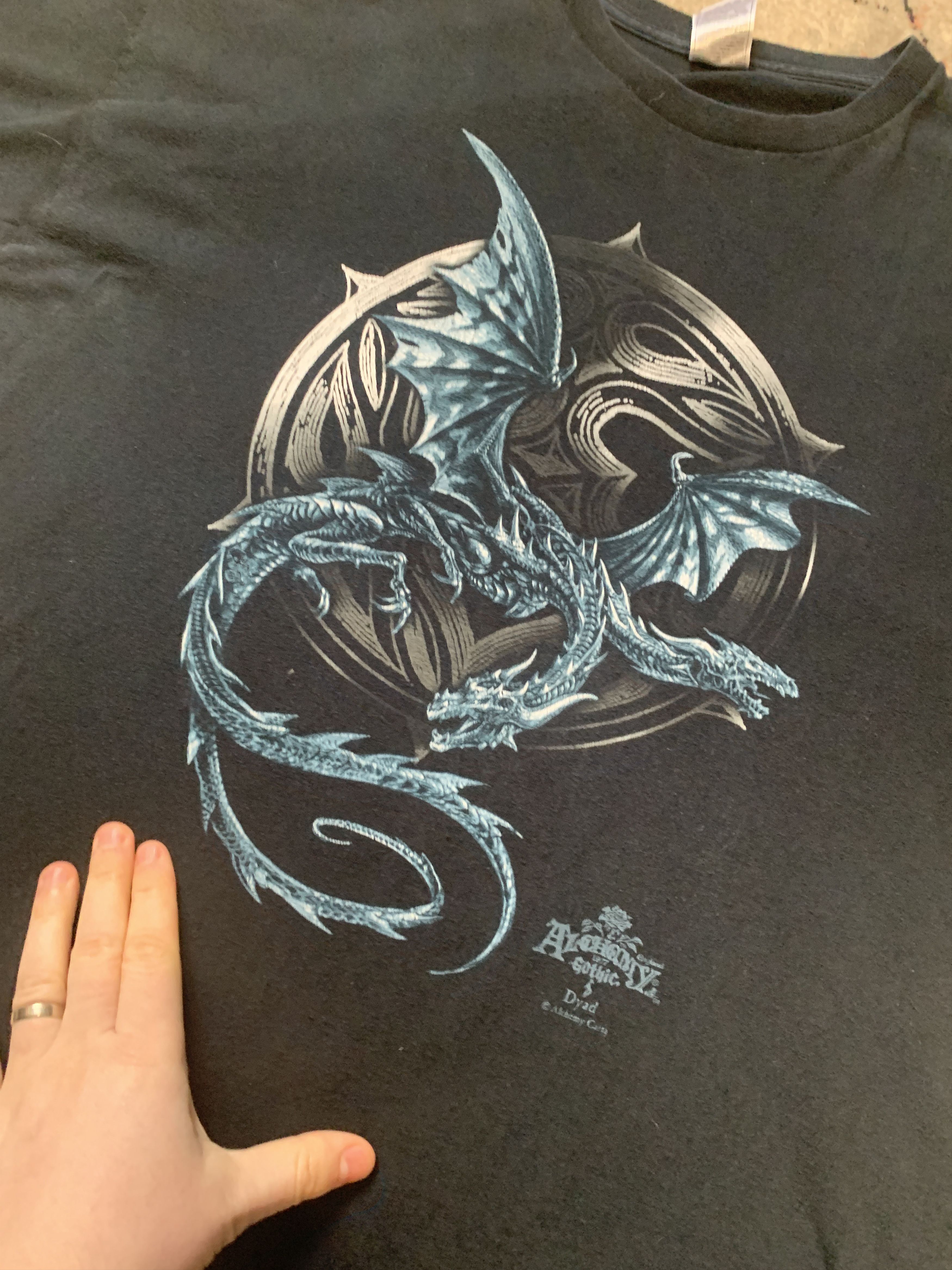 Band Tees × Fruit Of The Loom × Vintage Rare Alchemy Gothic Dragon Vintage T-Shirt Size US XXL / EU 58 / 5 - 3 Thumbnail
