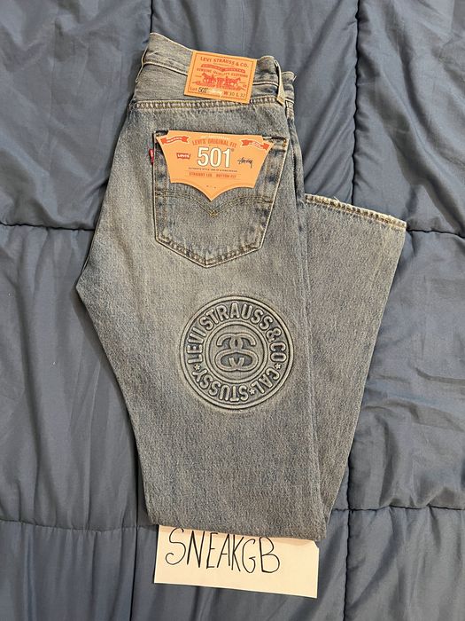 Stussy Stussy x Levi's Embossed 501 Jeans | Grailed