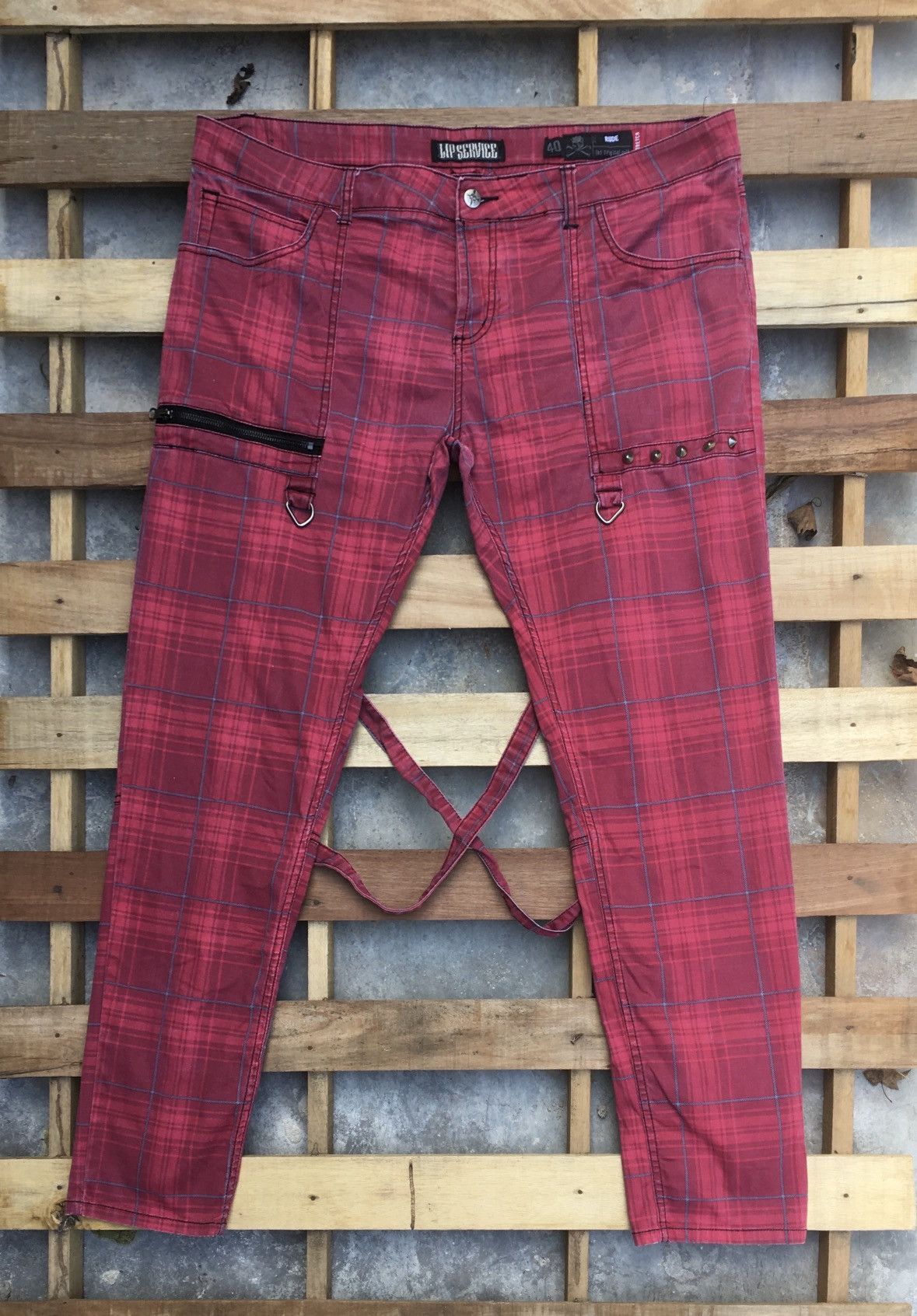 Lip Service LIP SERVICE PLAID PUNK BONDAGE PANTS Size US 41 - 2 Thumbnail