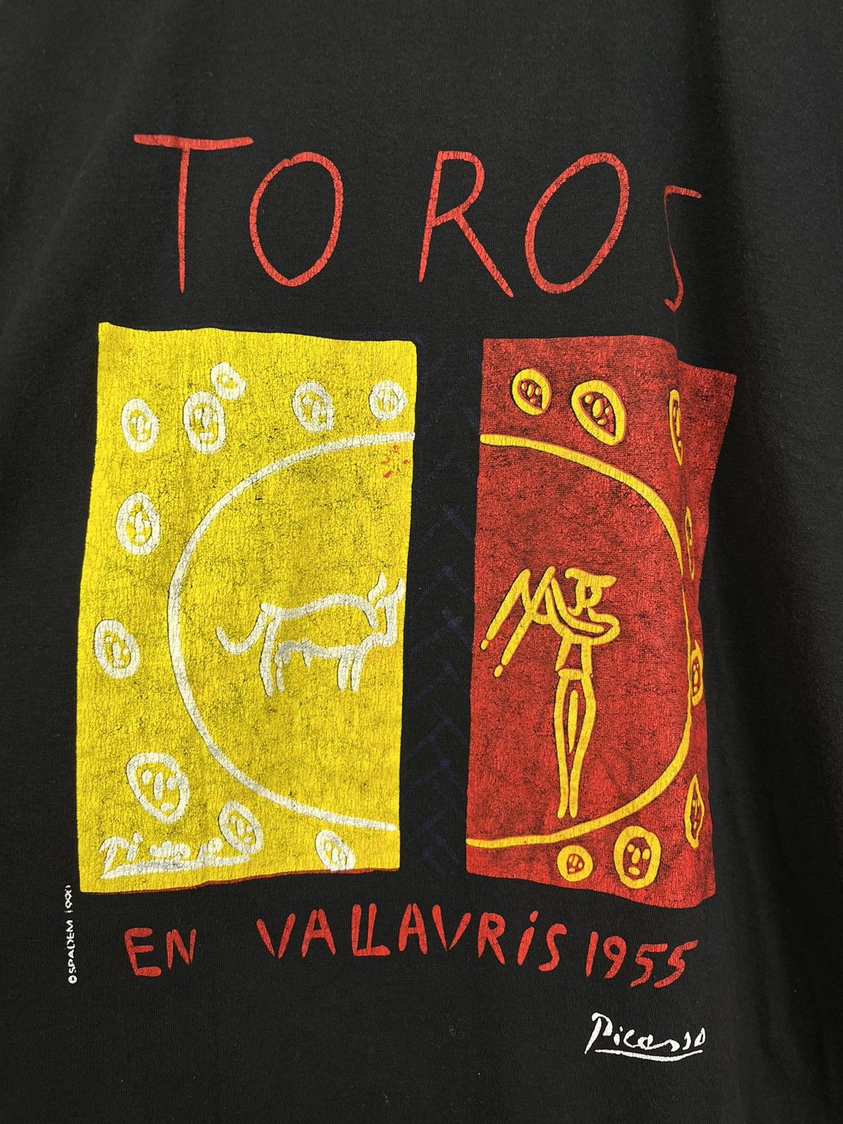 Vintage Vintage 90s Picasso pop art TOROS art t shirt Size US L / EU 52-54 / 3 - 3 Thumbnail