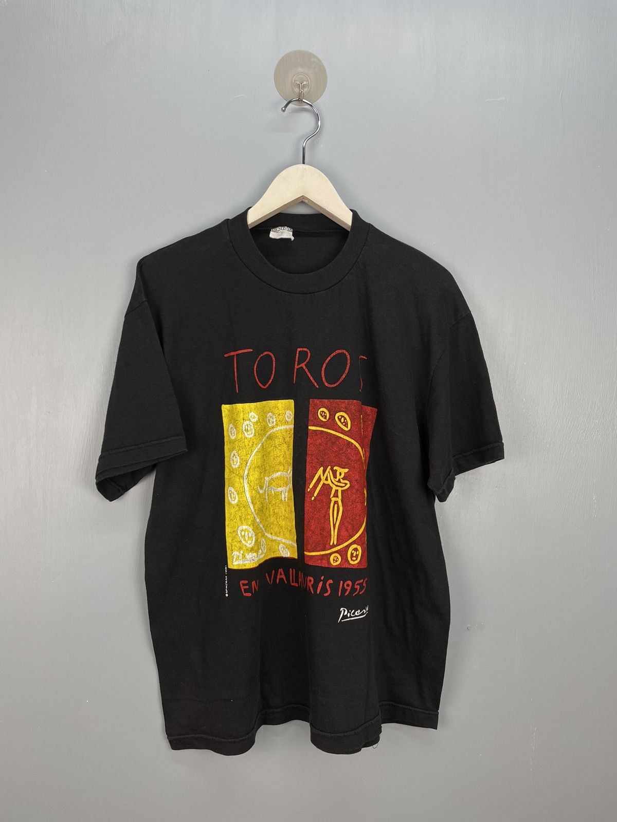 Vintage Vintage 90s Picasso pop art TOROS art t shirt Size US L / EU 52-54 / 3 - 1 Thumbnail