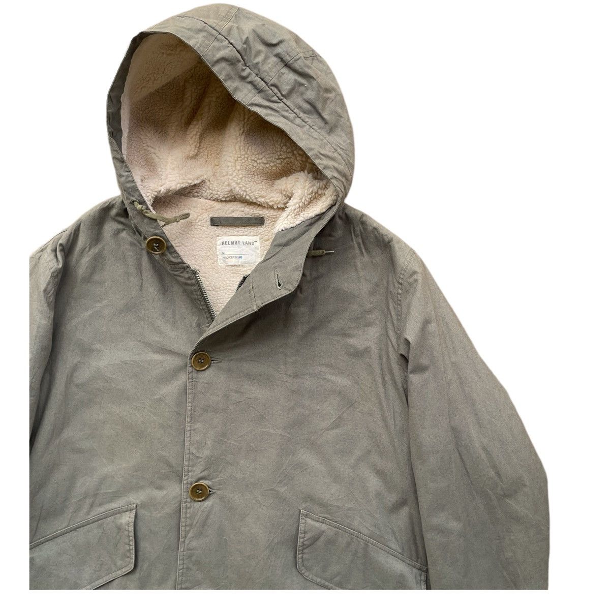 Helmut Lang × Vintage VERYRARE💥SS98 Helmut Lang Archive Military Sherpa Parka Size US L / EU 52-54 / 3 - 6 Thumbnail