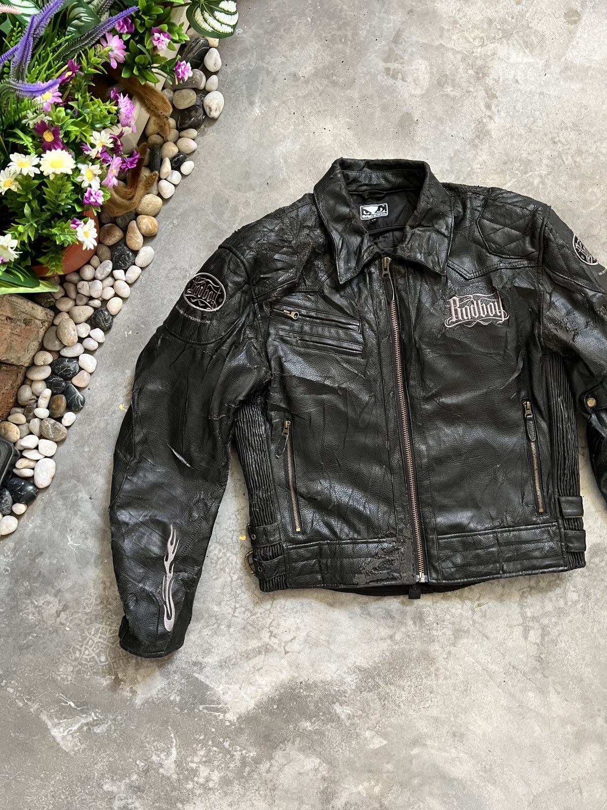 Vintage Vintage 80s USA Bad Boy Racing Leather Jacket Size US L / EU 52-54 / 3 - 3 Thumbnail
