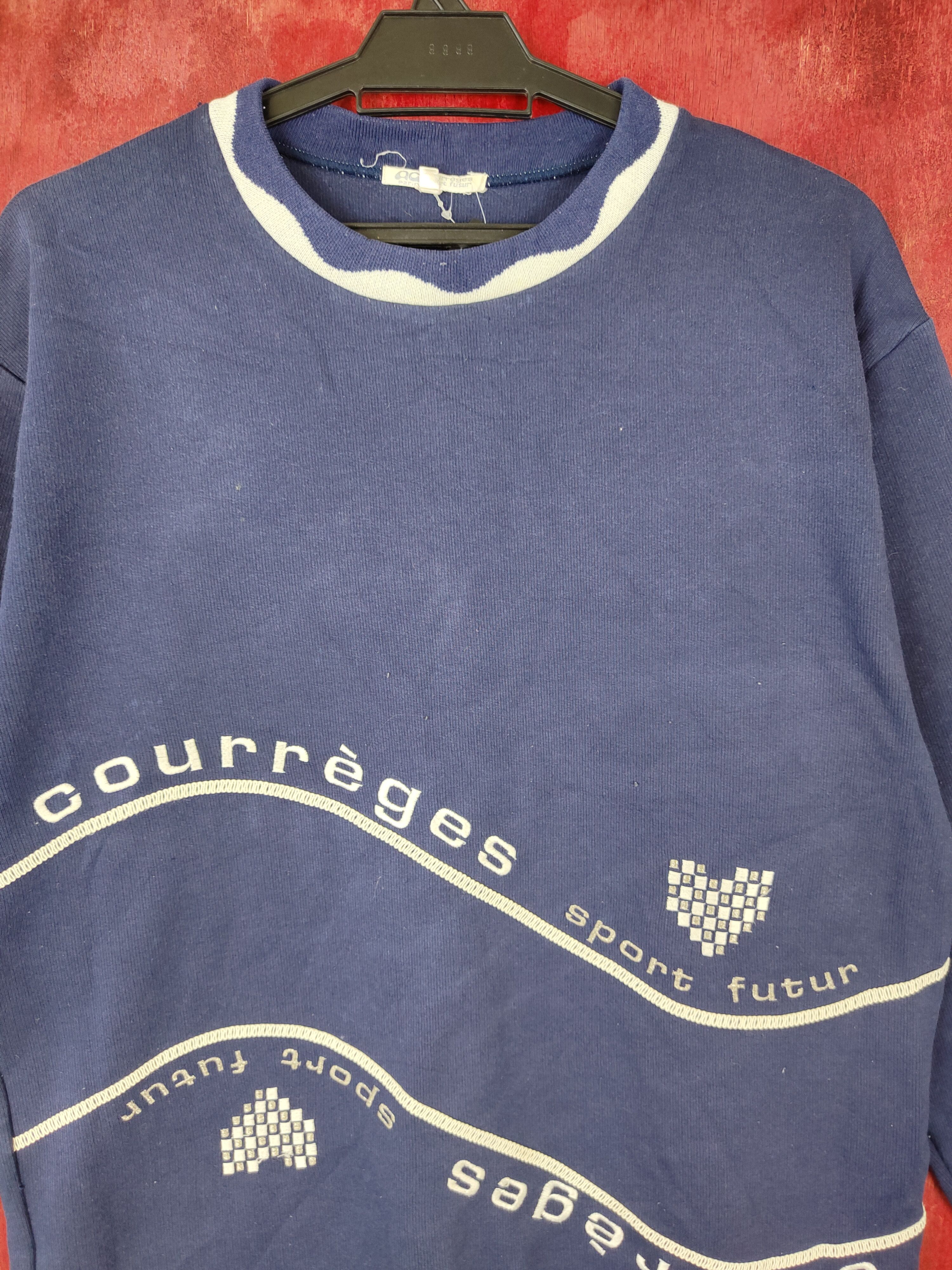 Courreges × Japanese Brand × Vintage Courreges Sport Futur Dark Blue Sweater #4930 Size US M / EU 48-50 / 2 - 2 Thumbnail