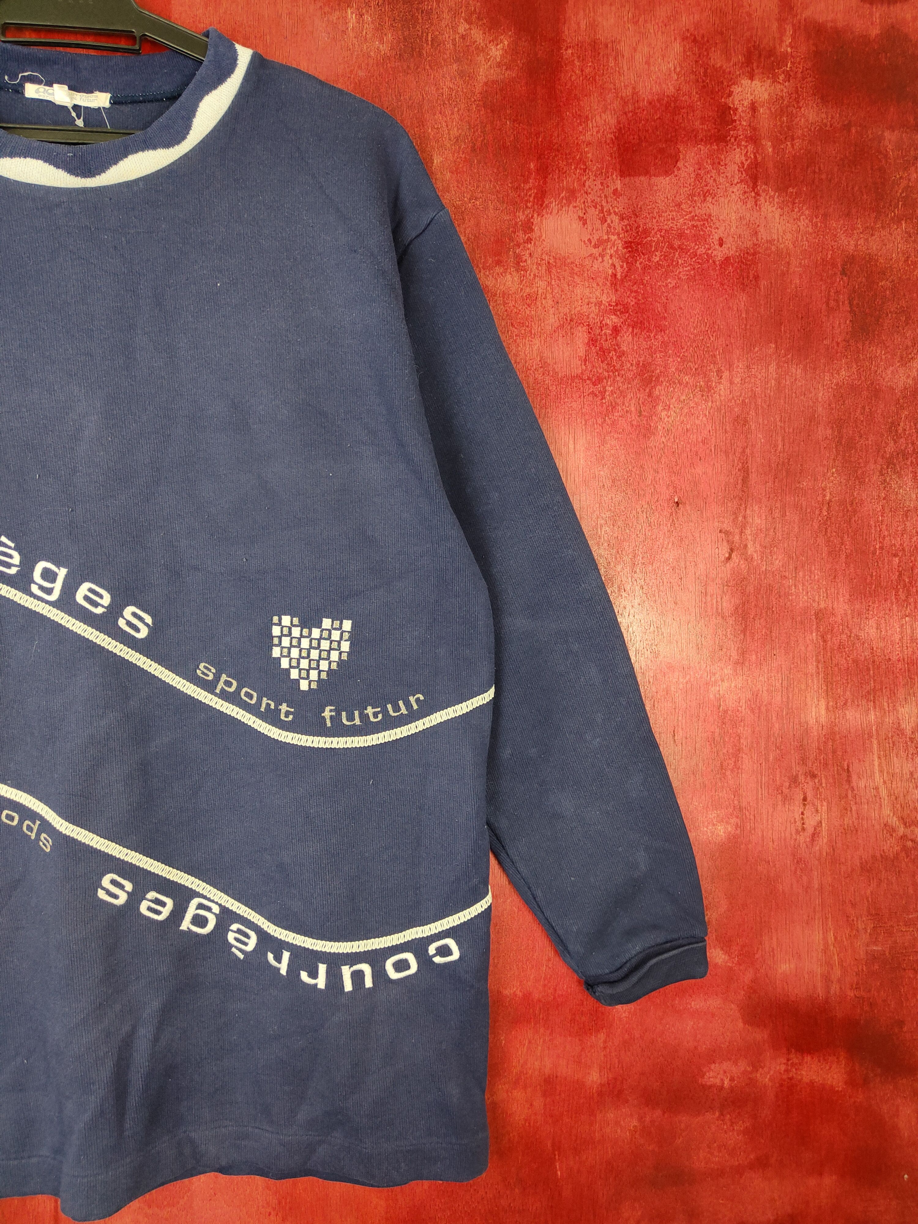 Courreges × Japanese Brand × Vintage Courreges Sport Futur Dark Blue Sweater #4930 Size US M / EU 48-50 / 2 - 5 Thumbnail
