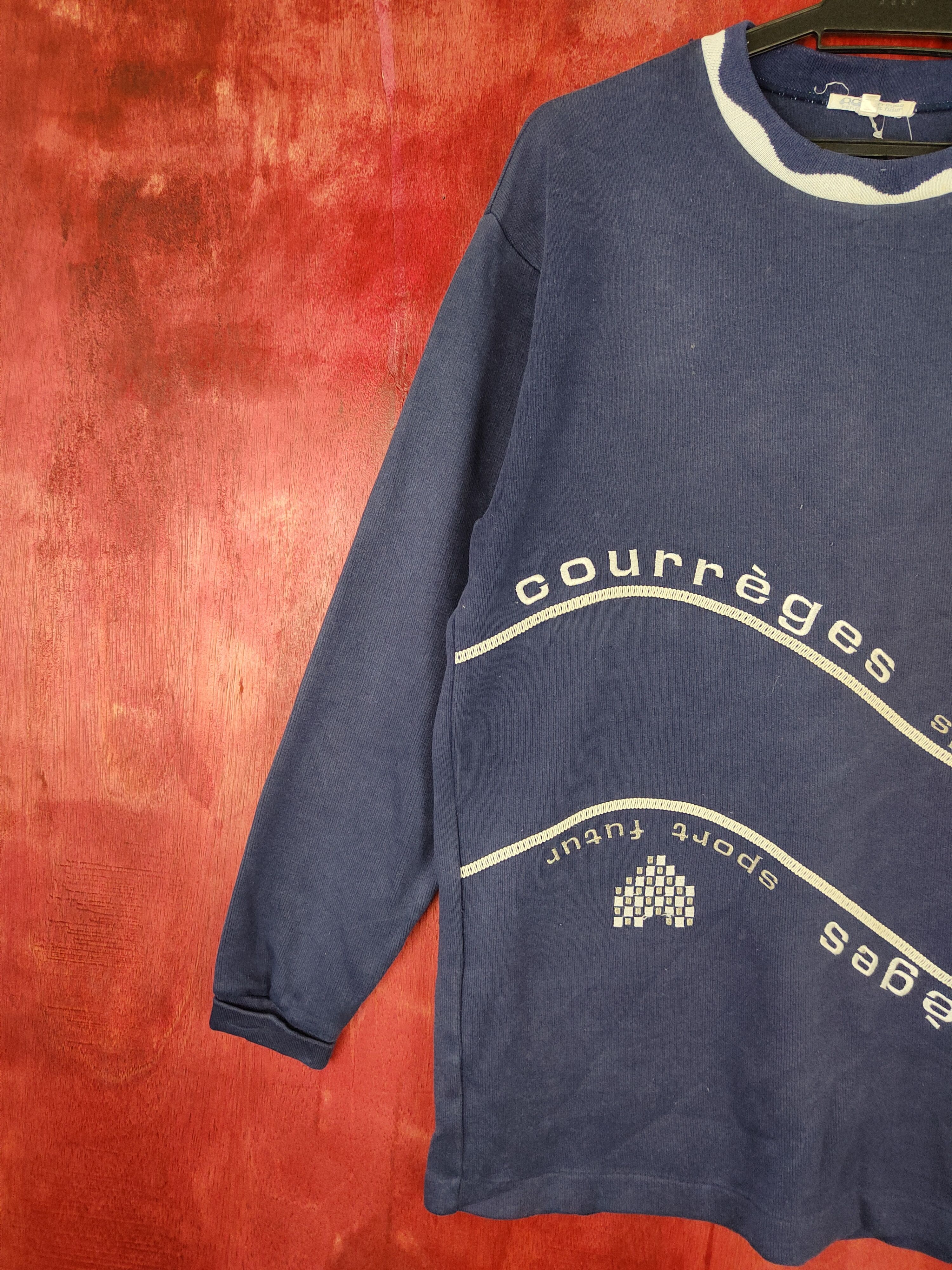 Courreges × Japanese Brand × Vintage Courreges Sport Futur Dark Blue Sweater #4930 Size US M / EU 48-50 / 2 - 4 Thumbnail