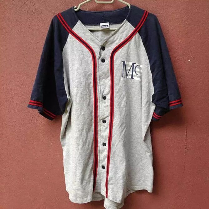 Vintage 🔥 90s COTTON BASEBALL JERSEY Size US L / EU 52-54 / 3 - 1 Thumbnail