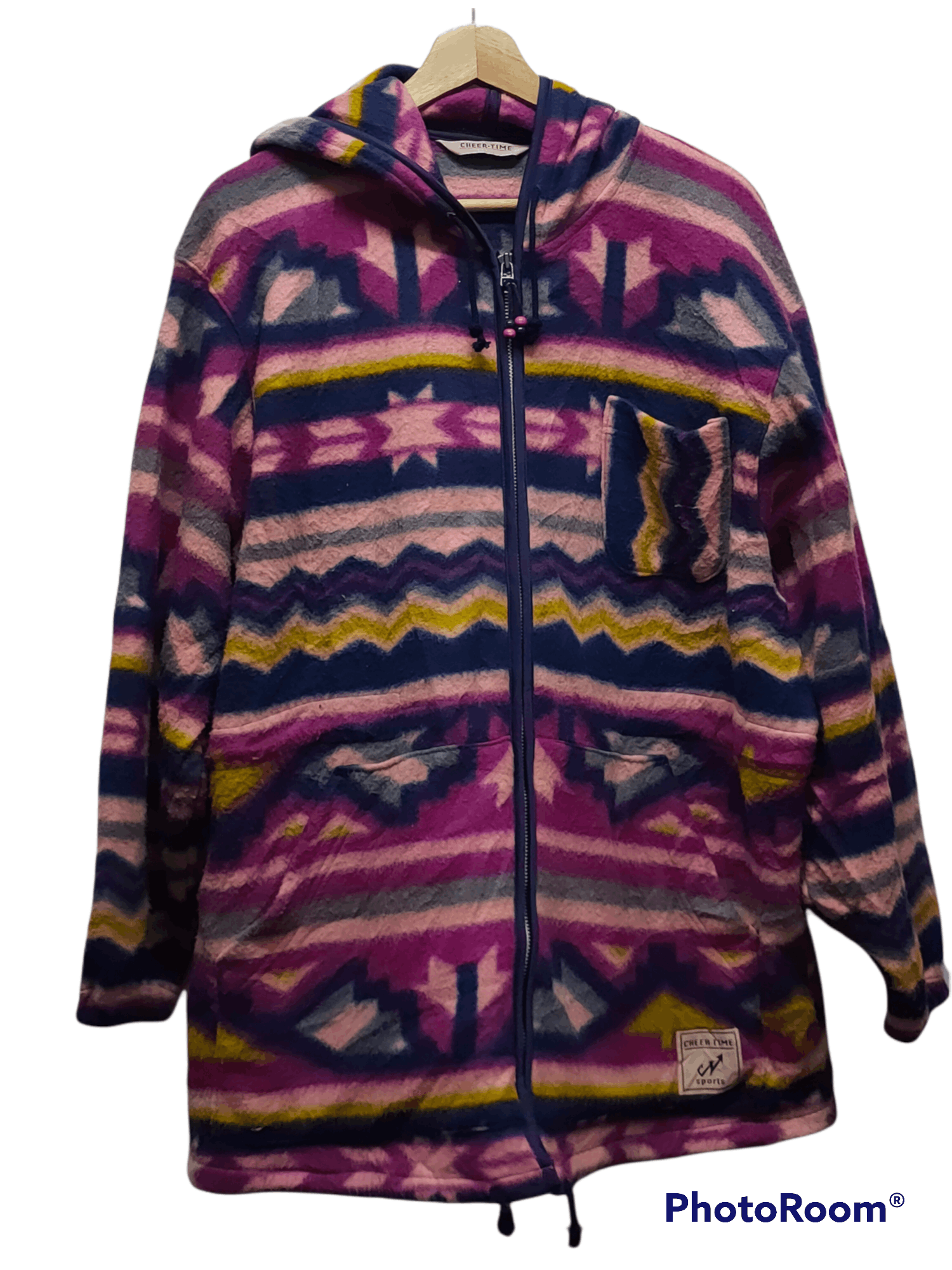 Cheer time sports knitwear zip jacket pocket hoodie