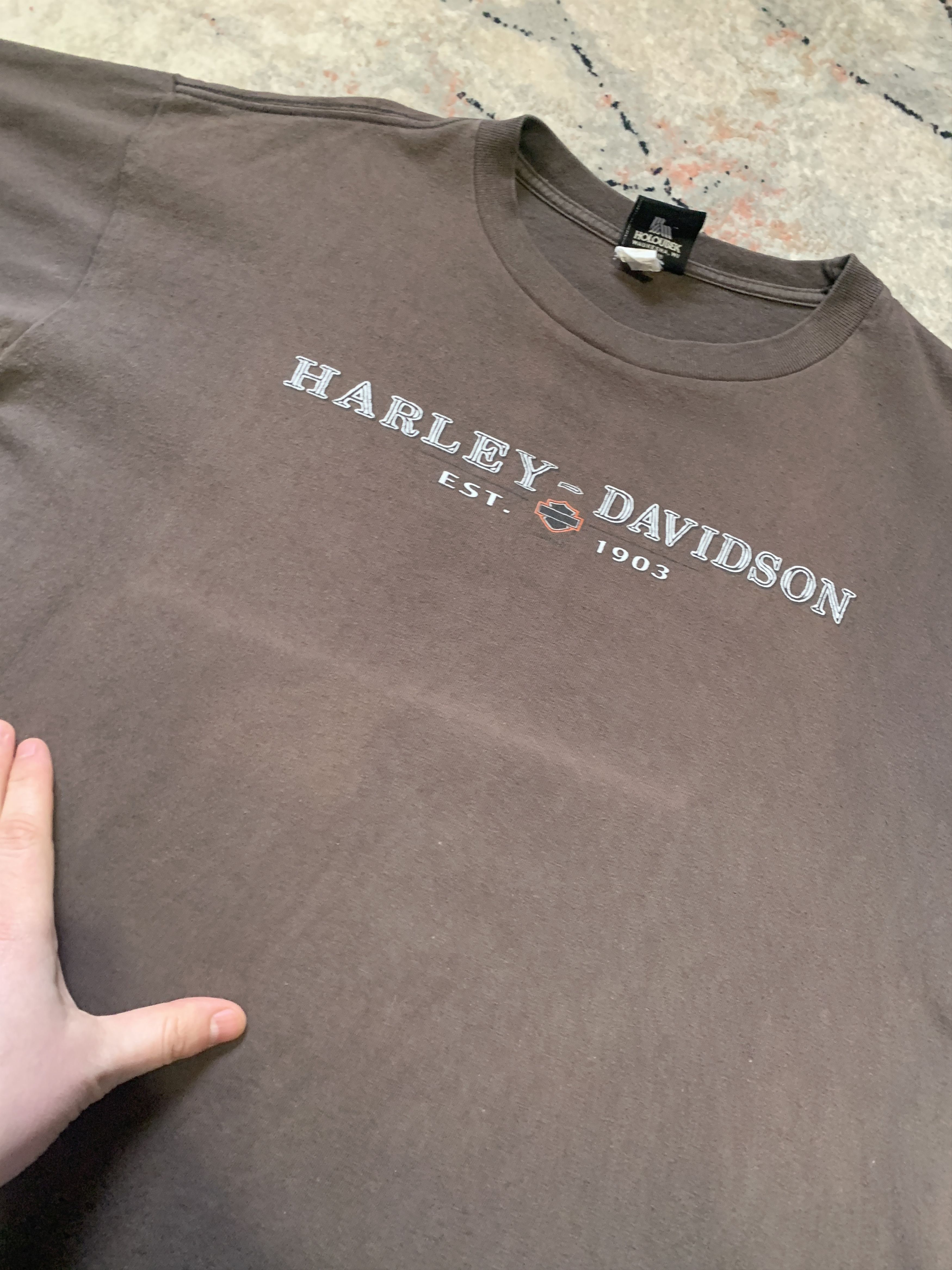 Harley Davidson × Vintage Harley-Davidson Chesterfield UK Vintage Made In USA Tee Size US XL / EU 56 / 4 - 5 Thumbnail