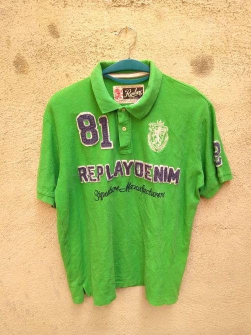 Replay 🔥 REPLAY DENIM PATCHED POLO Size US L / EU 52-54 / 3 - 1 Thumbnail