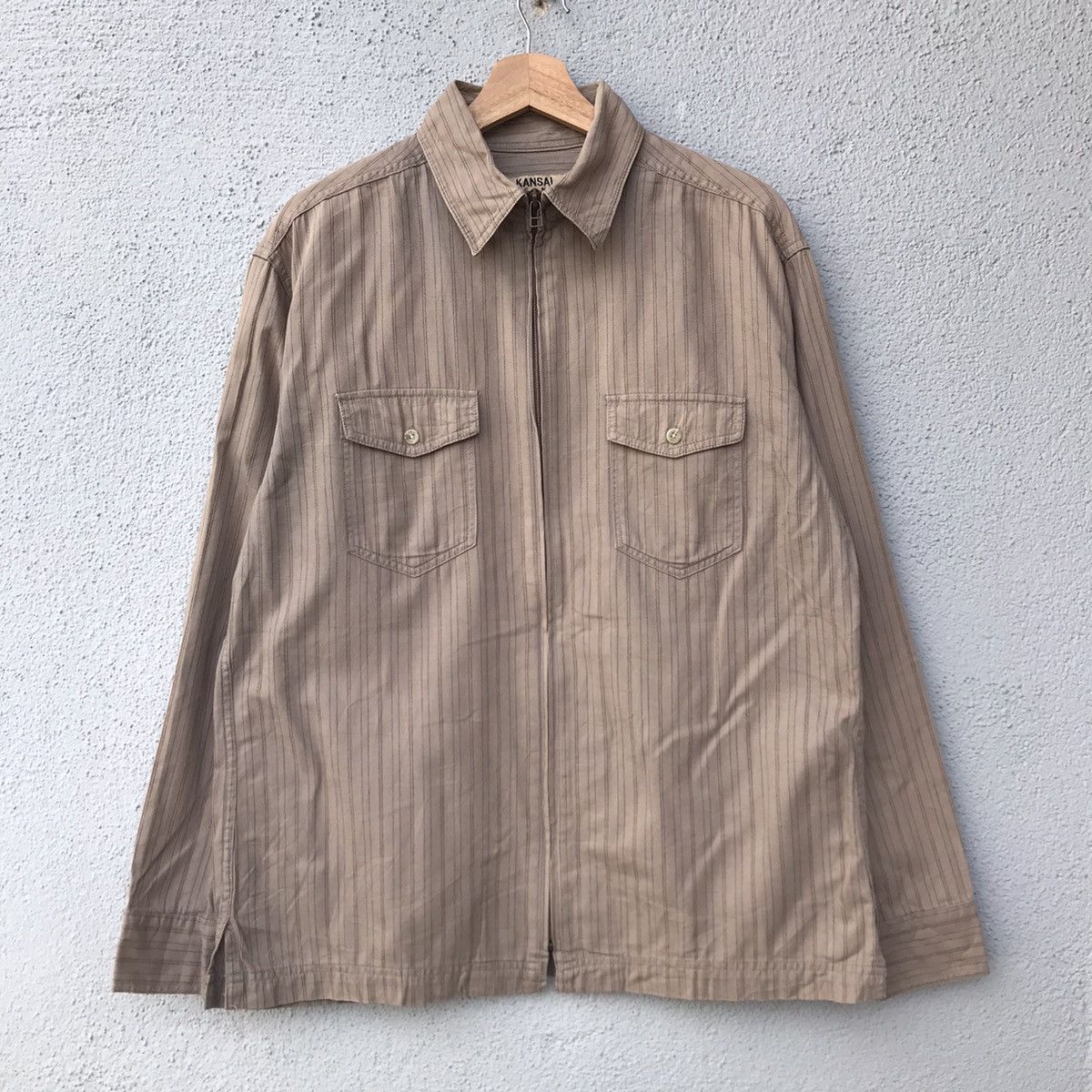 Kansai Yamamoto Vintage Kansai Yamamoto Jeans Striped Jacket Size US L / EU 52-54 / 3 - 1 Thumbnail