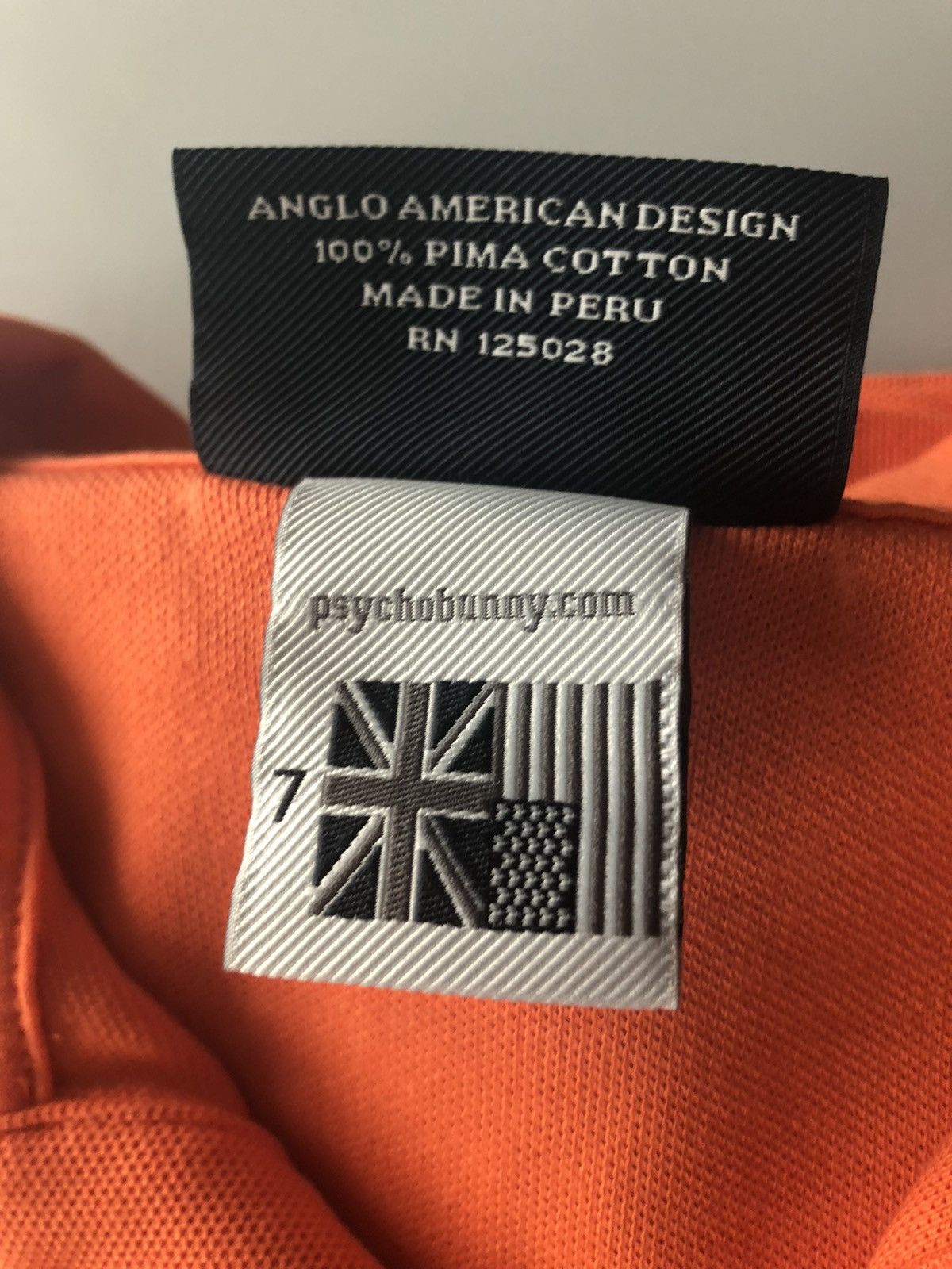 Psycho Bunny Psycho Bunny orange Pima cotton classique pique polo 7 (XL) Size US XL / EU 56 / 4 - 5 Thumbnail