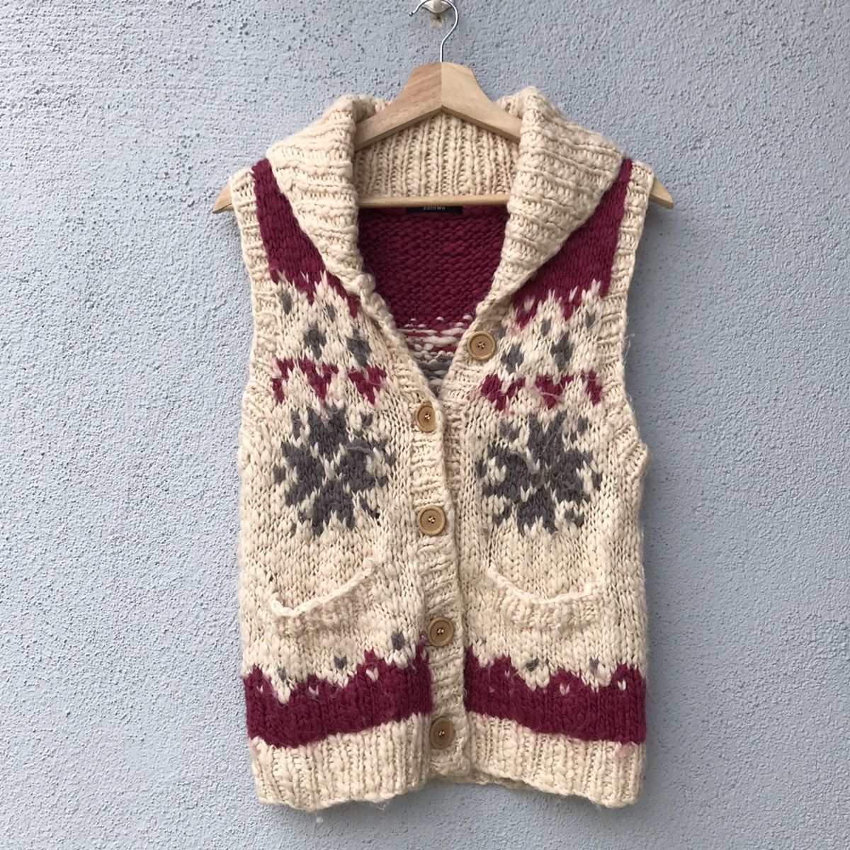 Aran Isles Knitwear Vintage Cantwo Navajo Mohair Knitwear Vest Size US XS / EU 42 / 0 - 1 Thumbnail
