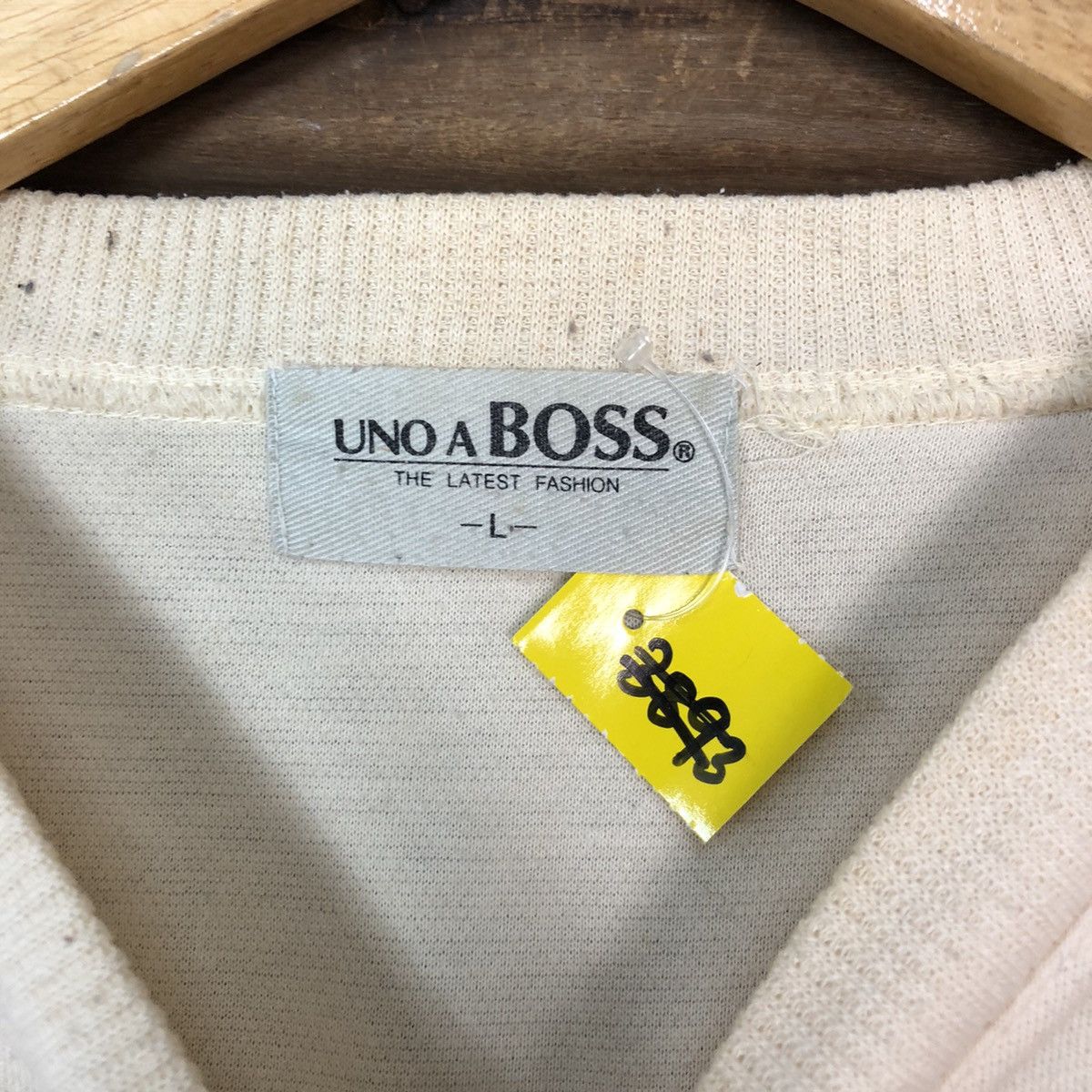 Japanese Brand × Vintage Uno A Boss Cream vintage art Sweatshirt #3905 Size US L / EU 52-54 / 3 - 7 Thumbnail