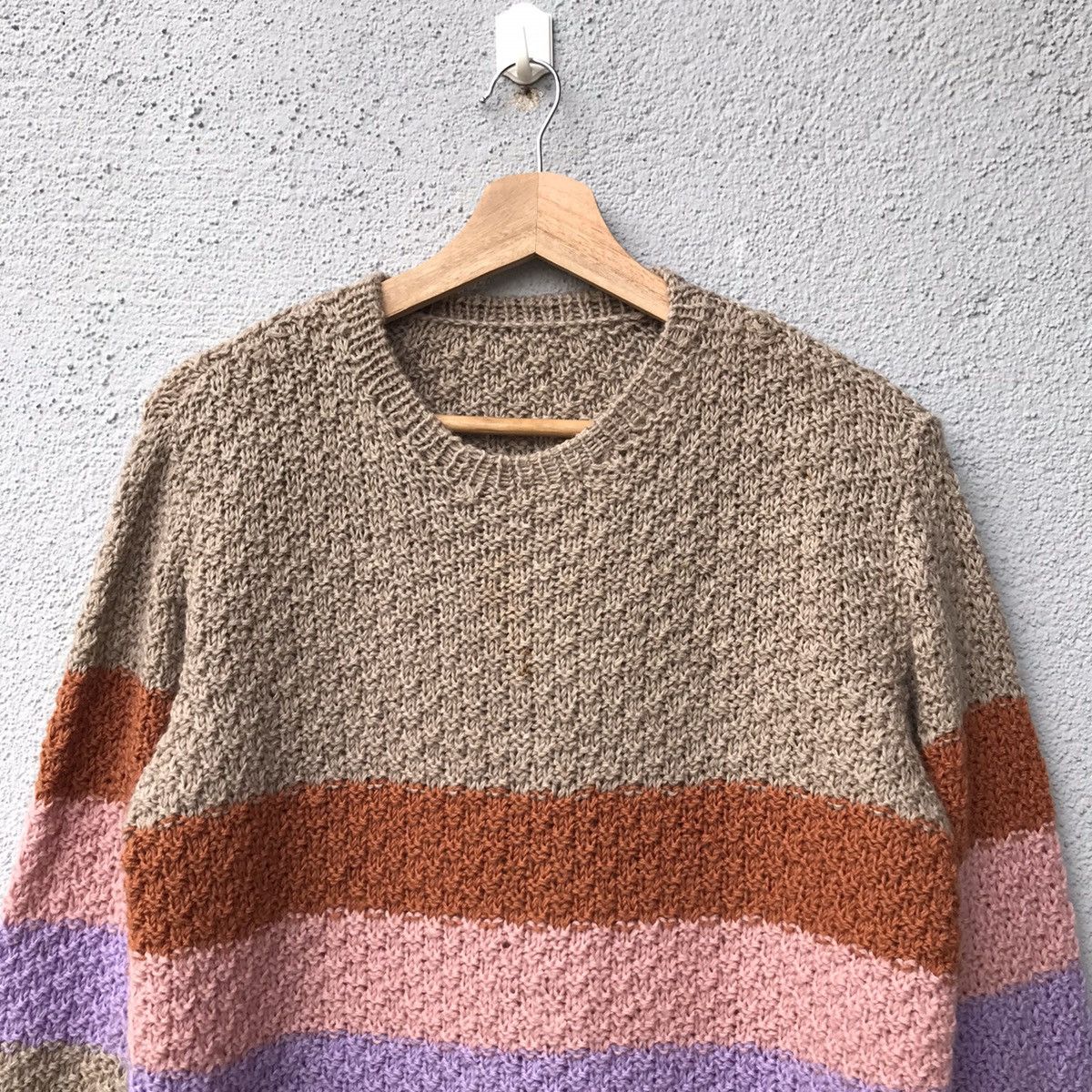 Aran Isles Knitwear Vintage Aurora Knit Stitch Striped Knitwear Jumper Sweater Size US M / EU 48-50 / 2 - 2 Thumbnail