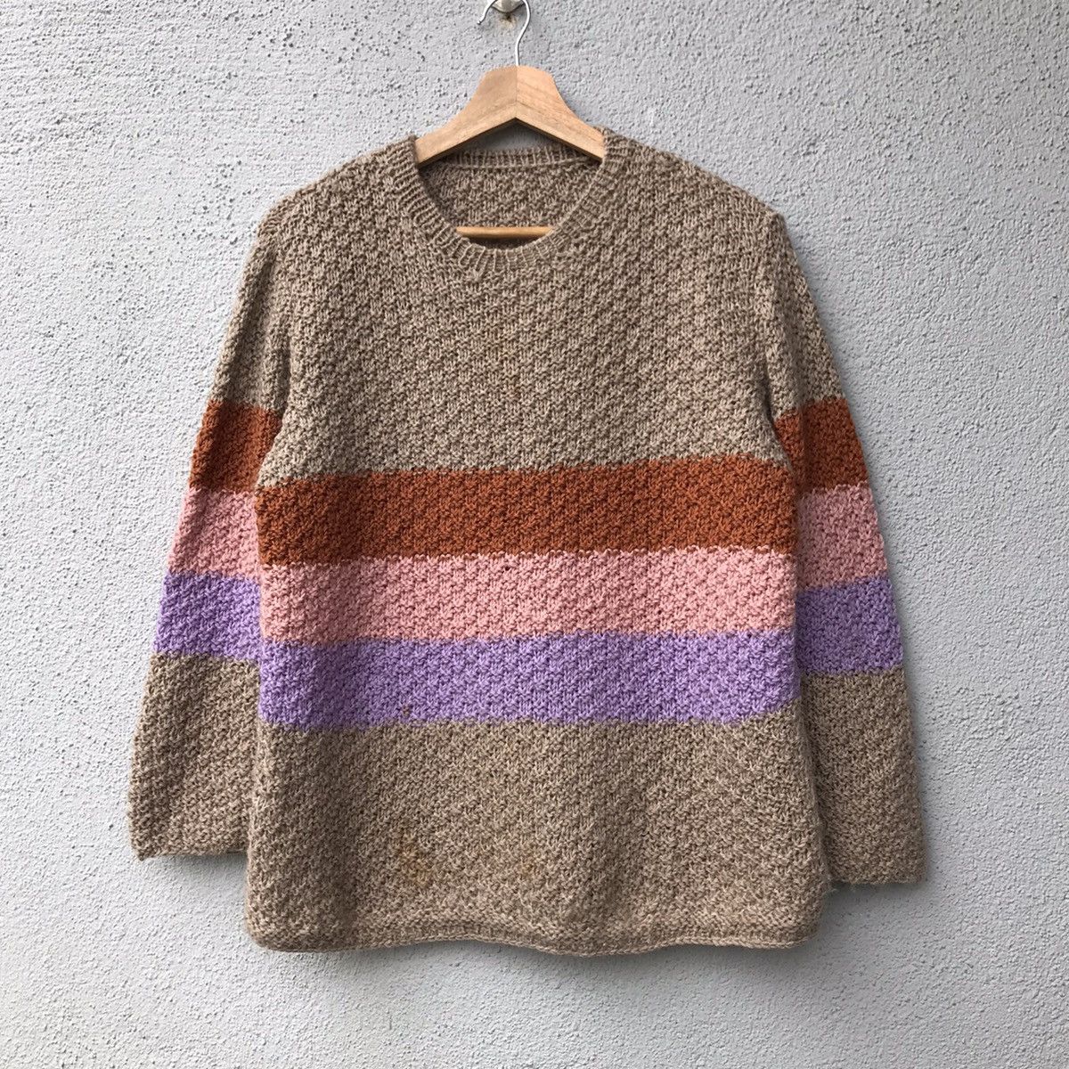 Aran Isles Knitwear Vintage Aurora Knit Stitch Striped Knitwear Jumper Sweater Size US M / EU 48-50 / 2 - 1 Thumbnail